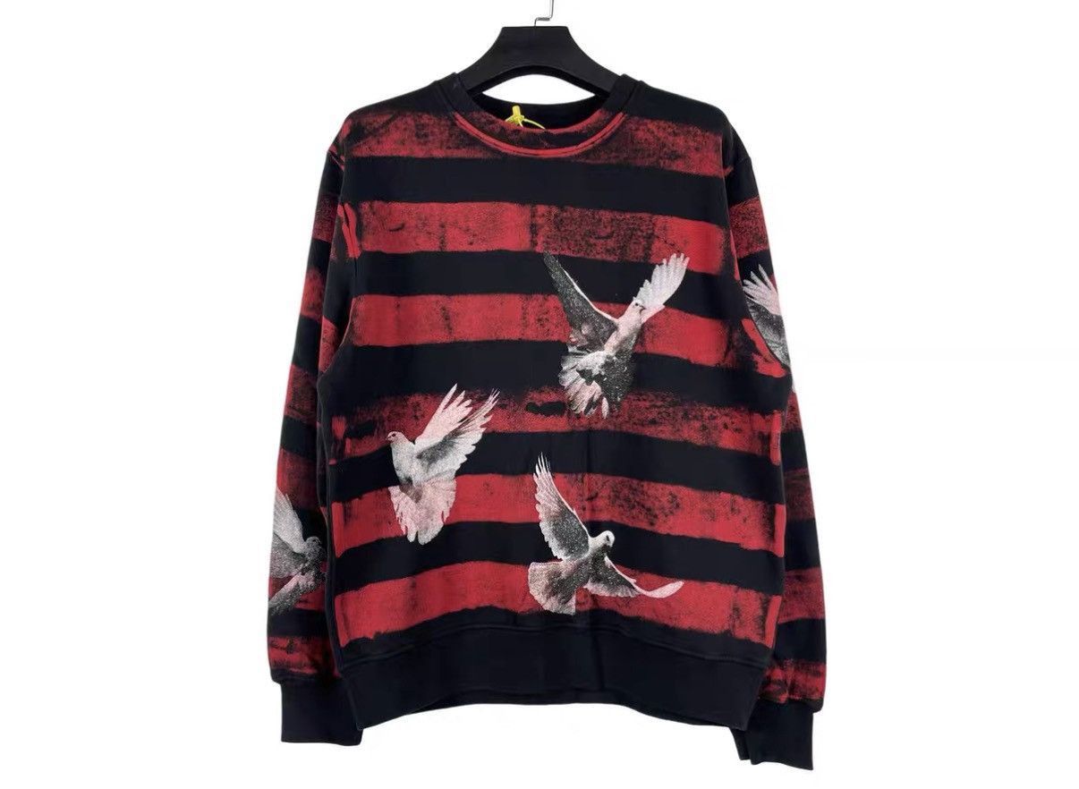 Amiri Red Striped Dove Print Sweatshirt Size US M / EU 48-50 / 2 - 1 Thumbnail
