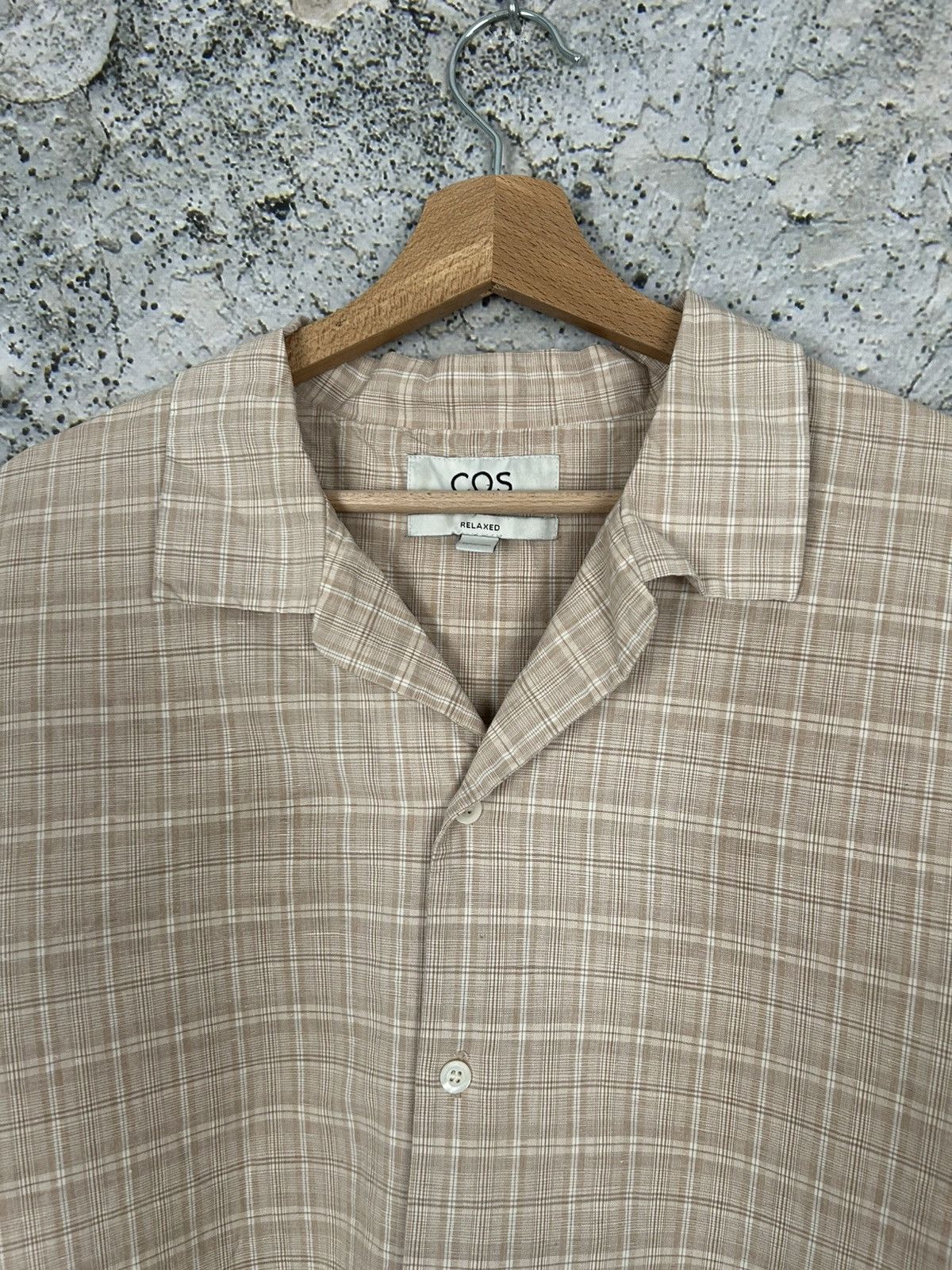 Cos COS Linen Brown Beige Shirt Summer Hawaiian Streetwear Size US L / EU 52-54 / 3 - 3 Thumbnail