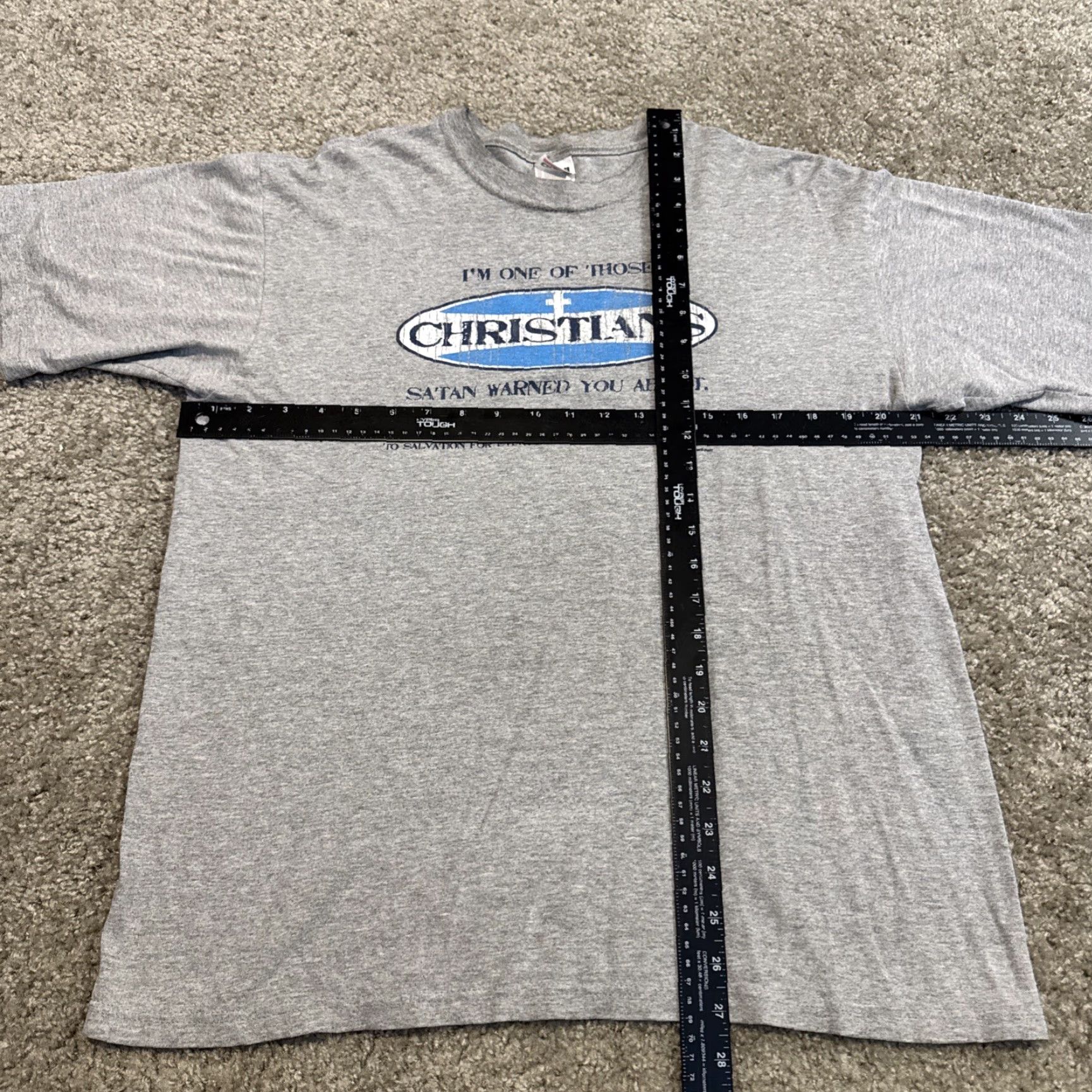 Anvil VINTAGE Anvil T-Shirt Christianity Satan Warning You About L Mens Gray I’m One of Those Christians Satan Warned You About T-Shirt Jesus God Vintage L Size US L / EU 52-54 / 3 - 6 Thumbnail
