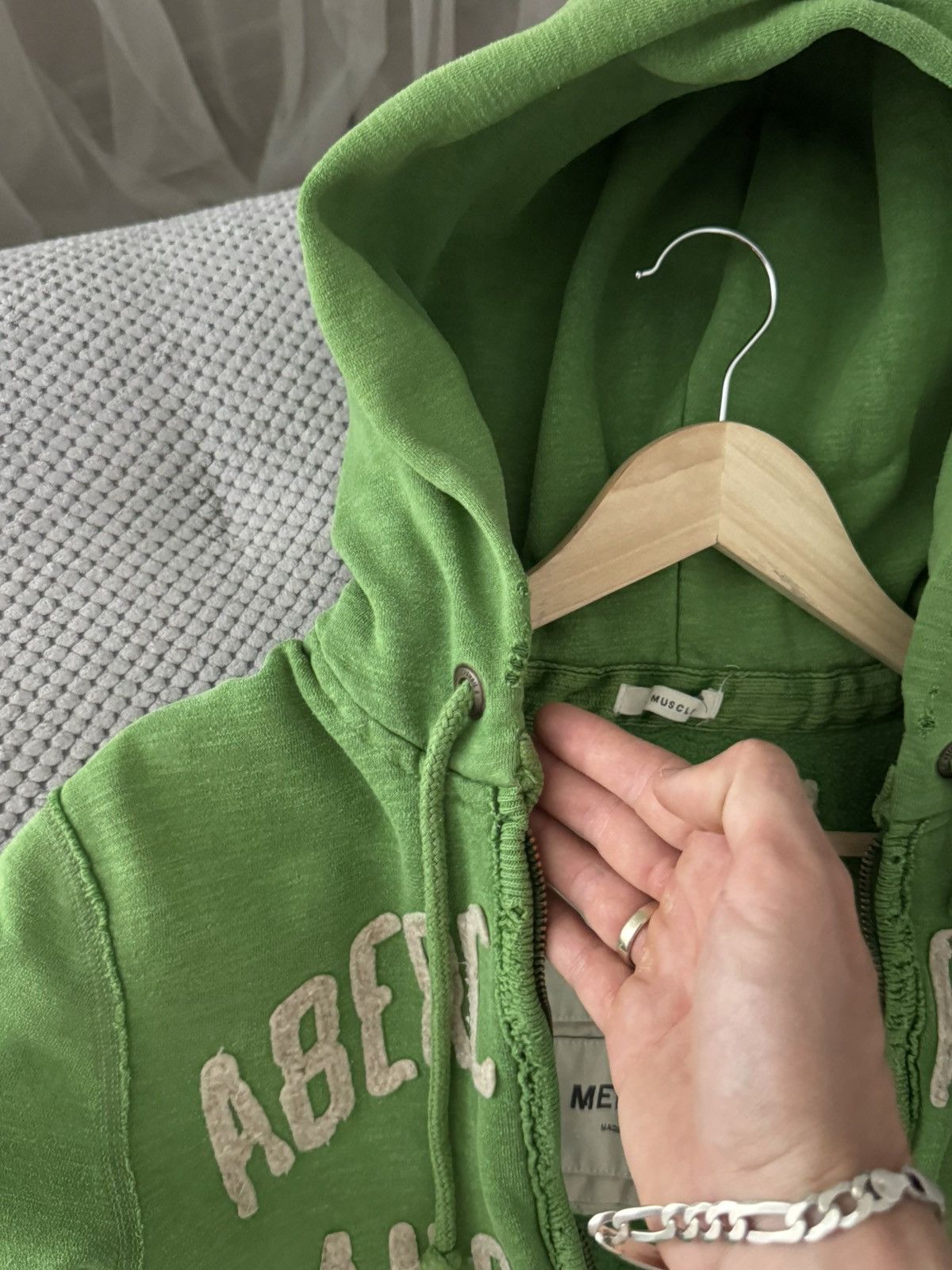 Abercrombie & Fitch Abercrombie & Fitch Y2K Distressed Green Zip Hoodie Size US M / EU 48-50 / 2 - 14 Thumbnail