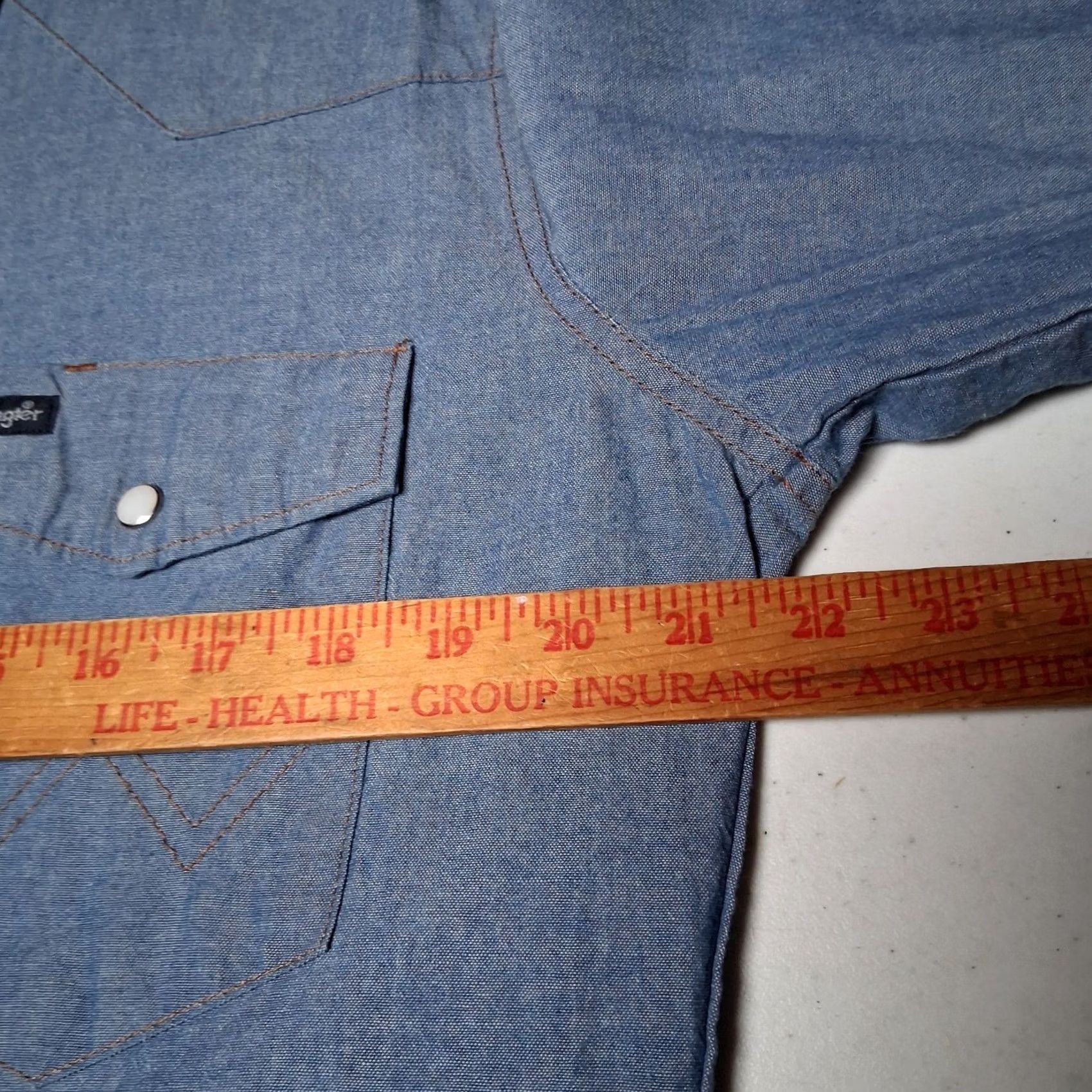 Wrangler Wrangler Western Wear Shirt Men M Blue Chambray Pearl Snap Ranch Rodeo Size US M / EU 48-50 / 2 - 7 Thumbnail