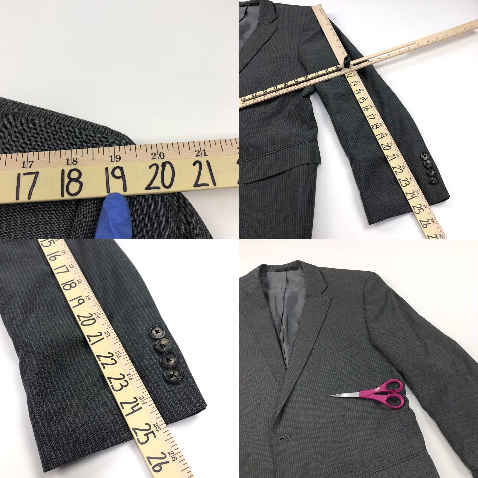 Hugo Boss Hugo Boss 42L Paolini Movio Sport Coat - Gray - Striped - One Piece Size US S / EU 44-46 / 1 - 11 Thumbnail
