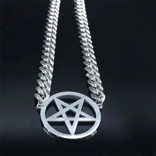 Jewelry Clavicle Cuban Chain Pentagram Necklace Size ONE SIZE - 2 Thumbnail