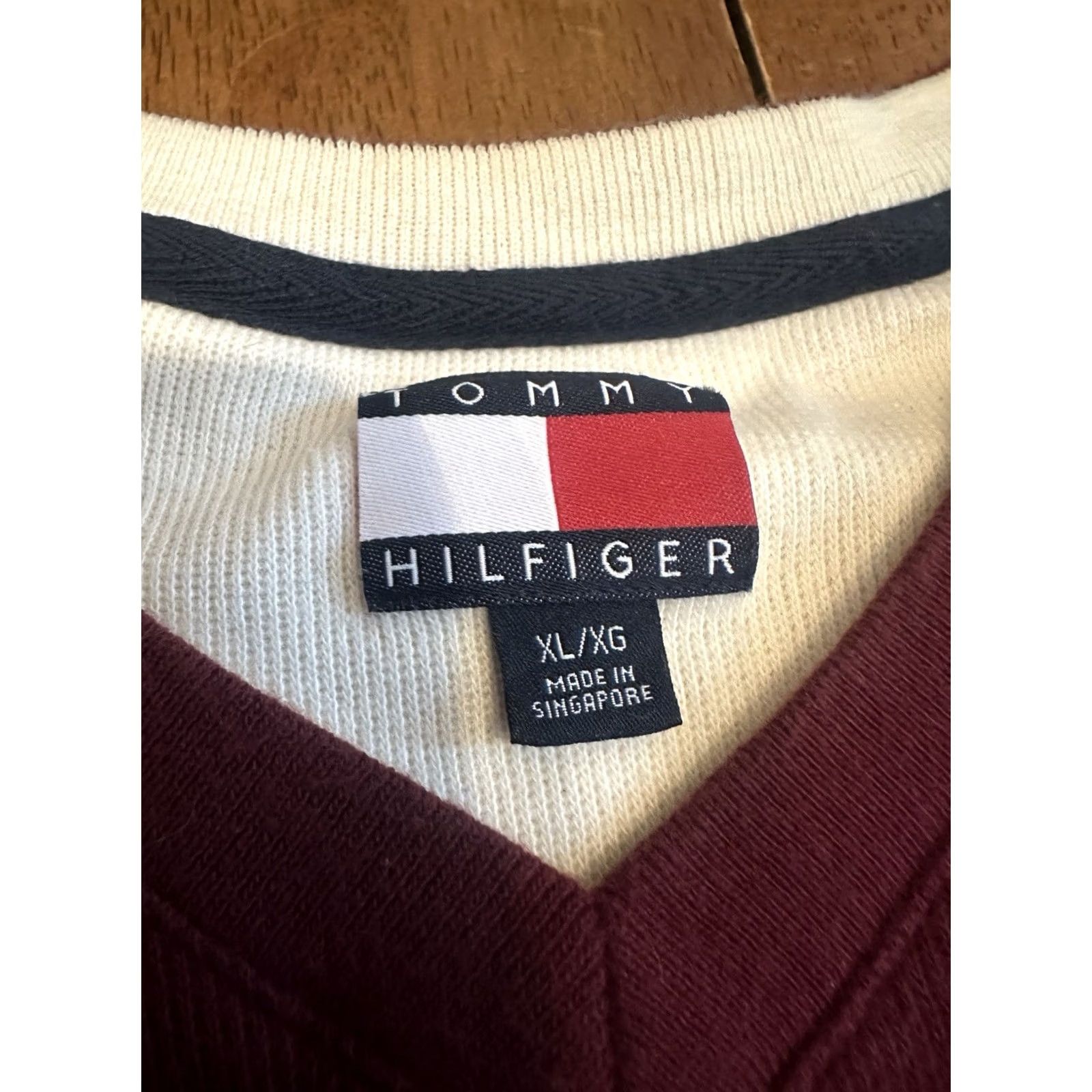 Tommy Hilfiger Tommy Hilfiger Sweater Shirt Long Sleeve Stripe XL Mens Casual Red Cotton Knit Size US XL / EU 56 / 4 - 4 Thumbnail