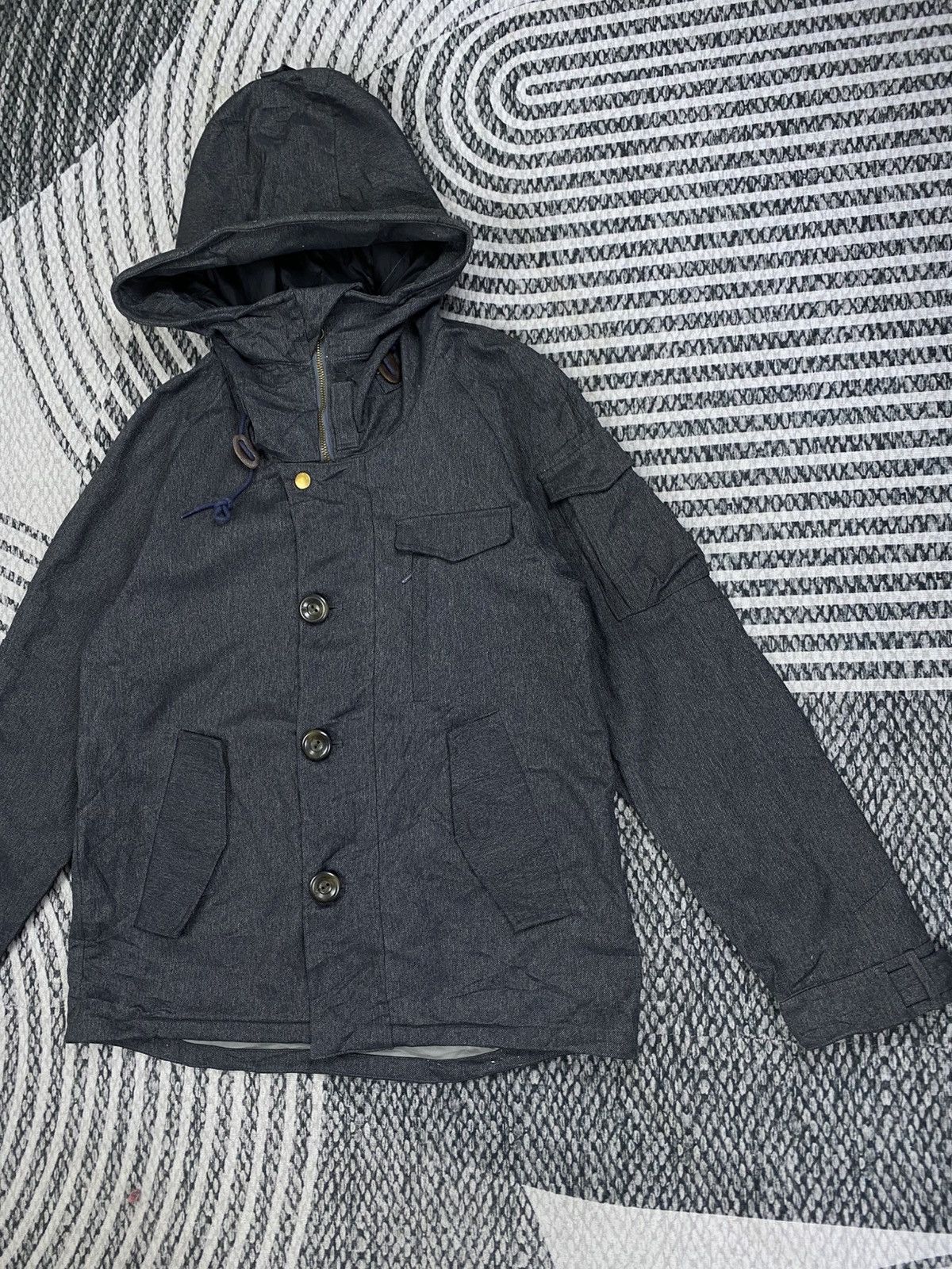 Johnbull Vintage Johnbull Dark Grey Hooded Jacket Size US M / EU 48-50 / 2 - 4 Thumbnail