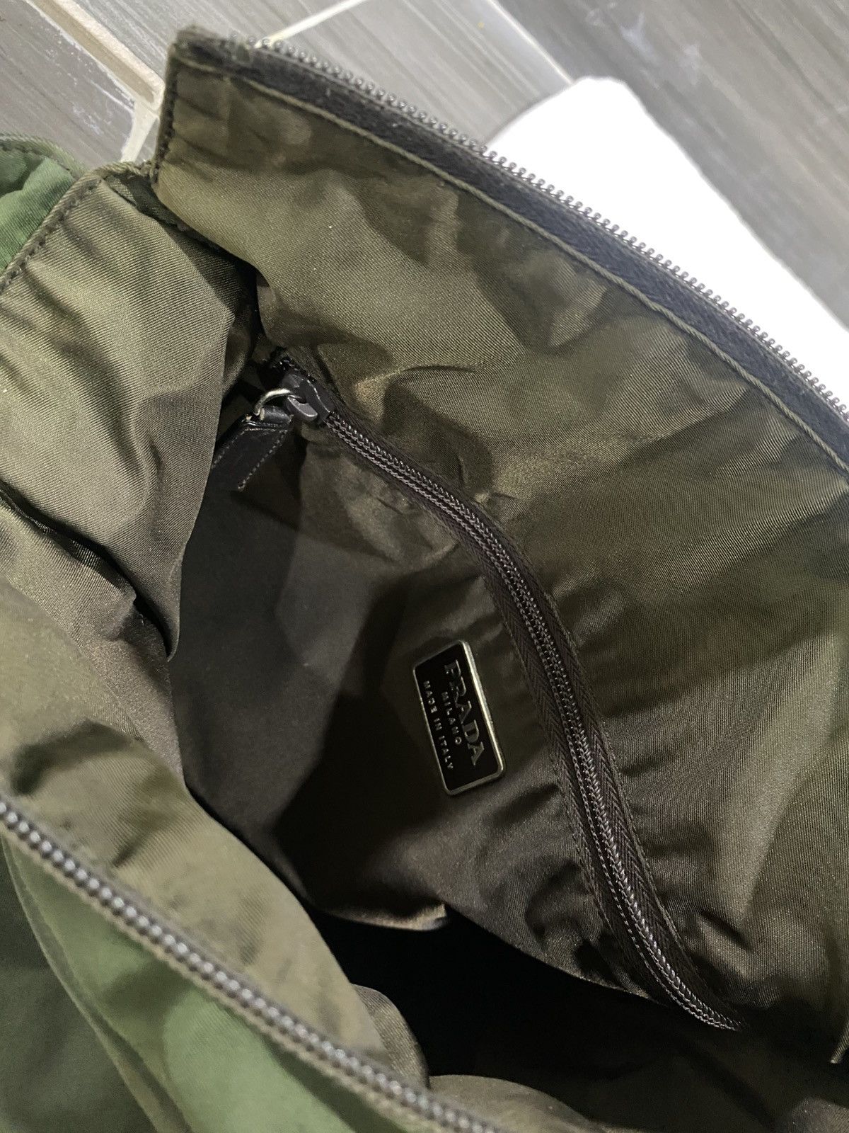 Prada Prada Tessuto Pocono Square Nylon Shoulder Bag Green Size ONE SIZE - 18 Thumbnail
