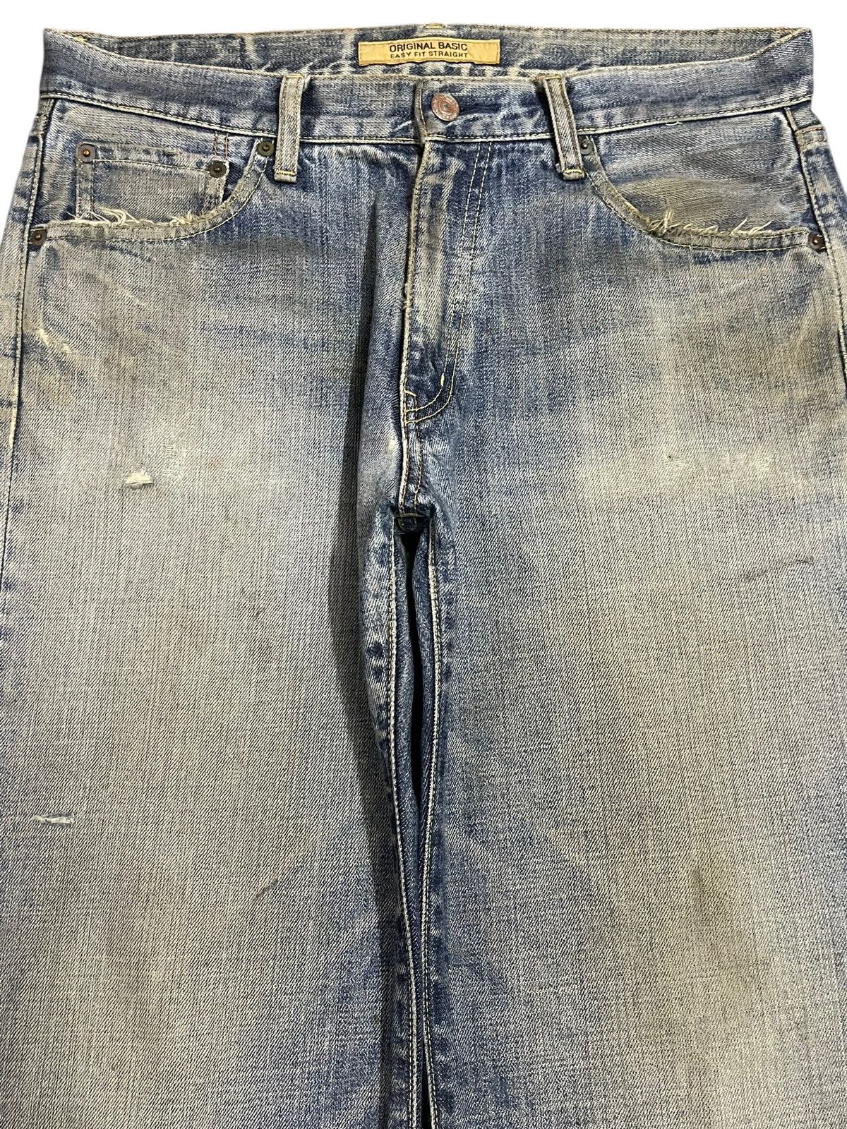 Uniqlo Vintage Japanese Uniqlo Mud Wash Style Distress Loose Jeans Size US 34 / EU 50 - 3 Thumbnail