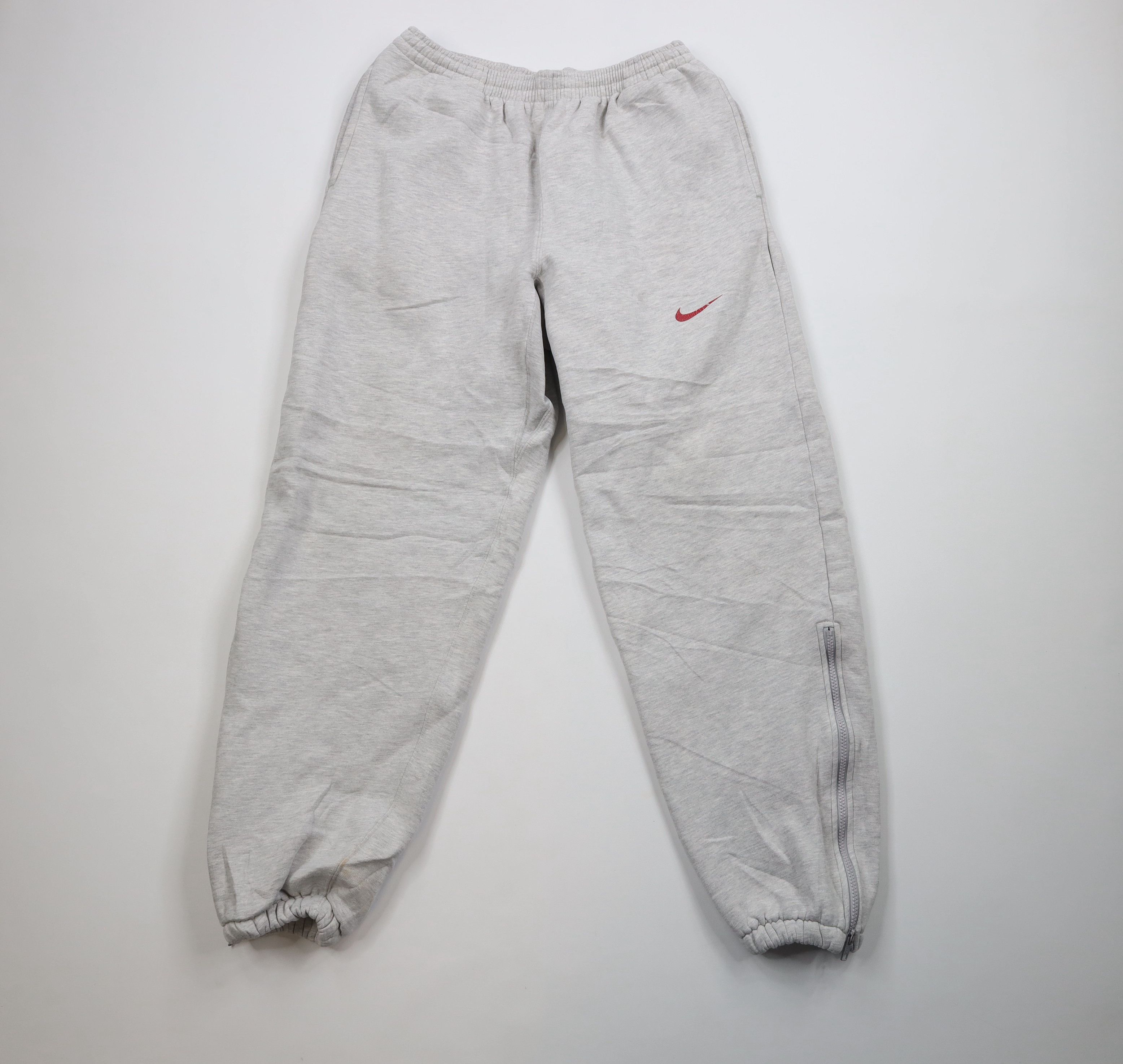 Nike × Vintage Vintage 90s Nike Mini Swoosh Heavyweight Sweatpants Joggers Size US 36 / EU 52 - 1 Thumbnail