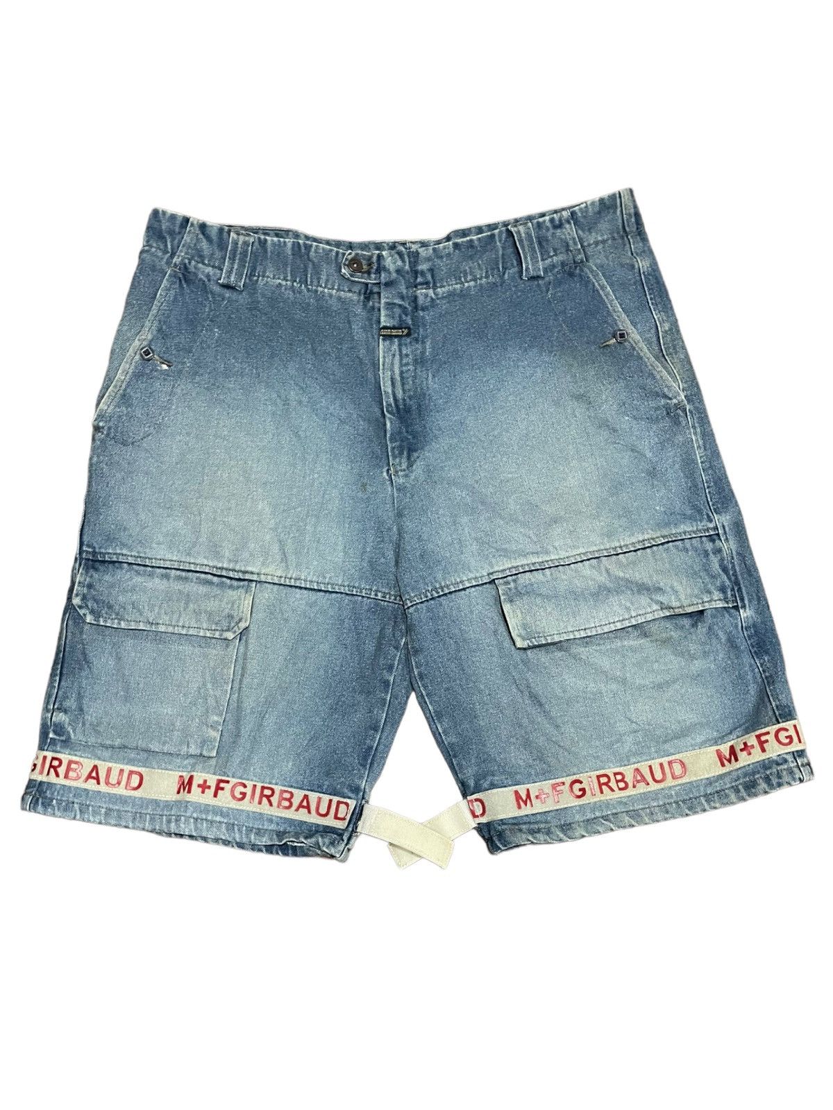 image of Marithe Francois Girbaud Vintage Men Oversize Baggy Shorts in Blue (Size 44)