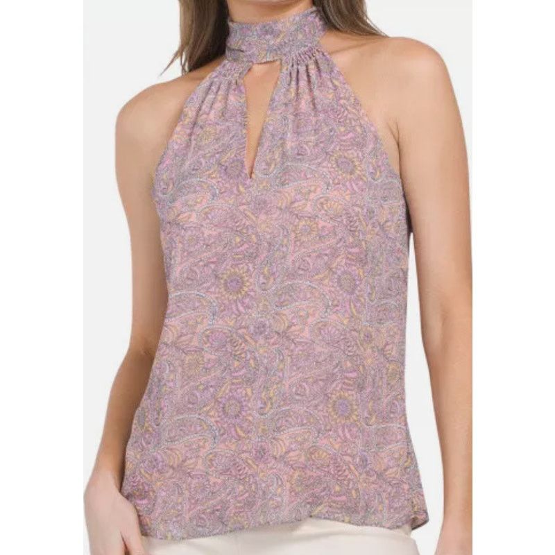Ramy Brook Ramy Brook Lula Paisley Halter Neck Tank Top Pink M Size M / US 6-8 / IT 42-44 - 1 Thumbnail