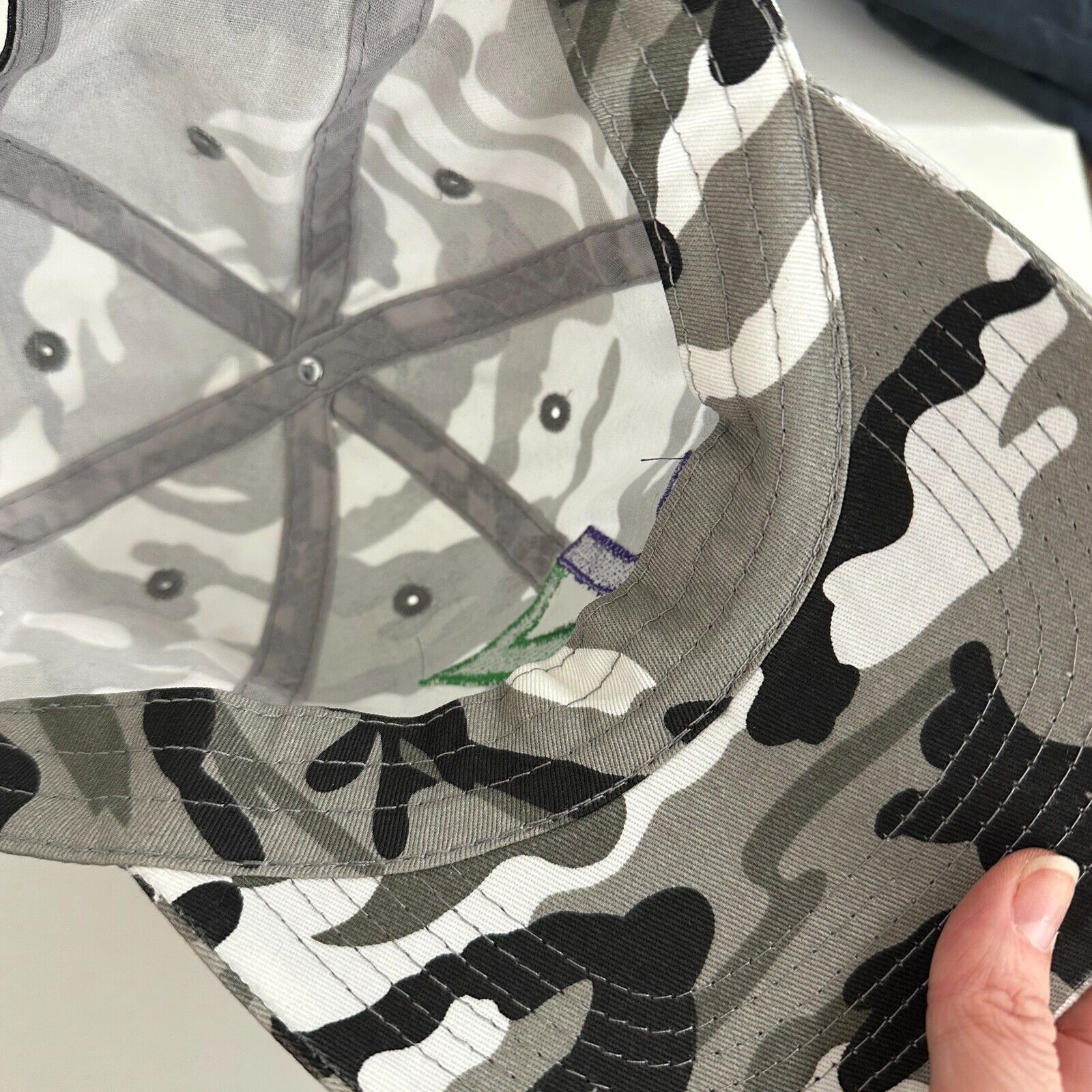 Other JZ Black Gray White Camo Adj Baseball Cap Purple Green Logo Size ONE SIZE - 4 Thumbnail