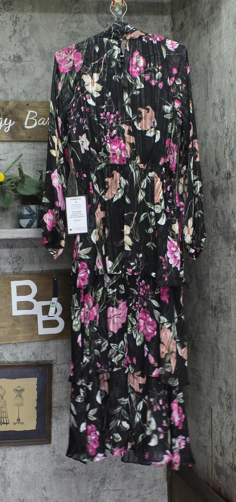 Other New Rachel By Rachel Roy Maxi Dress Cascade Garden Black 8 Size M / US 6-8 / IT 42-44 - 2 Thumbnail