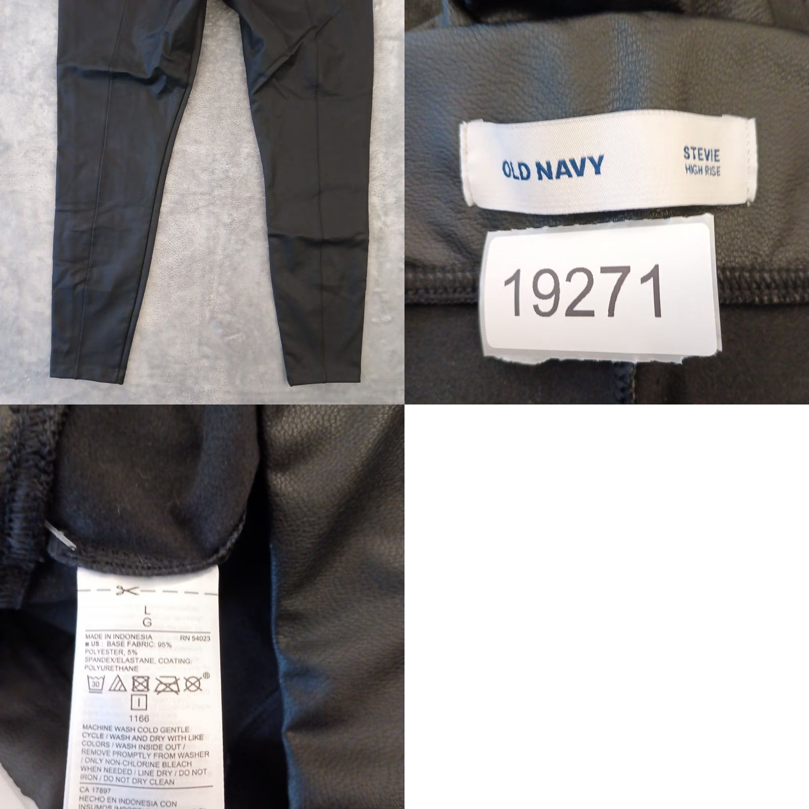 Old Navy **Stevie Ankle Pants Women's Black Faux Leather Large Pull On** User: Stevie Ankle Pants Women's Black Faux Leather Large Pull On Size 36" / US 14 / IT 50 - 8 Thumbnail