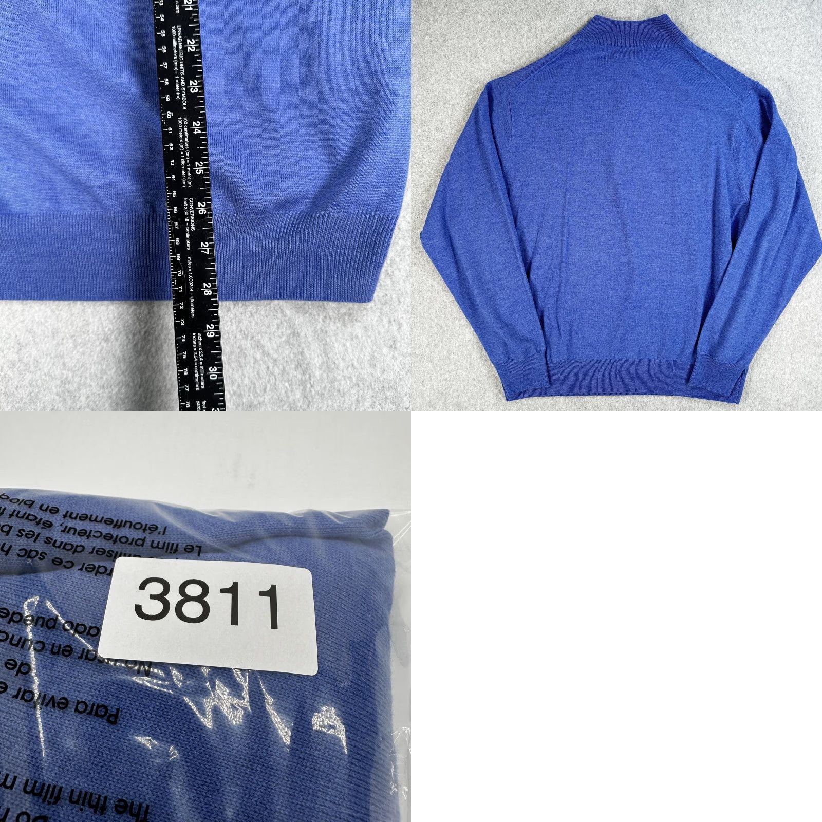 Peter Millar Peter Millar Sweater Mens 2XL Blue 1/4 Zip Merino Wool Mock Neck Concho Pullover Size US XXL / EU 58 / 5 - 9 Thumbnail