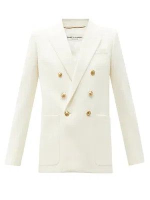 Saint Laurent Paris o1tp1o0125 Double Breasted Jacket in White Size S / US 4 / IT 40 - 1 Thumbnail