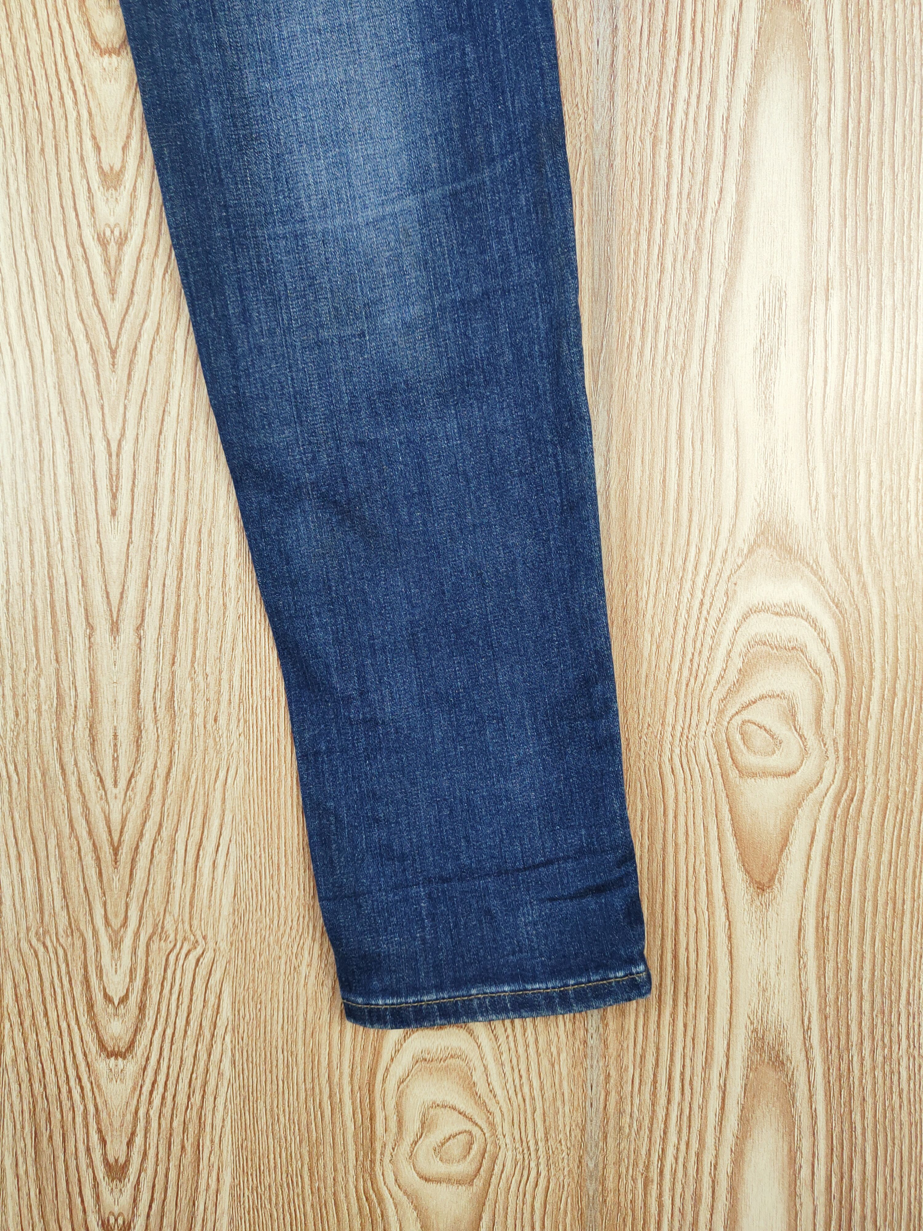 Uniqlo × Vintage Vintage Uniqlo Dark Blue Distressed Ripped Skinny Jeans Size 31" - 12 Thumbnail