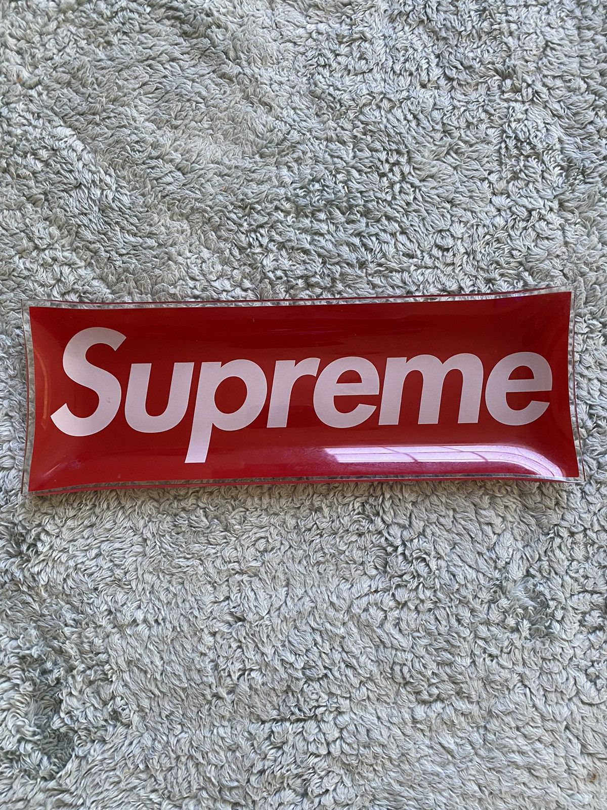 image of Supreme Box Logo Ashtray Clear 100% Authentic Ss13 in Red, Men's