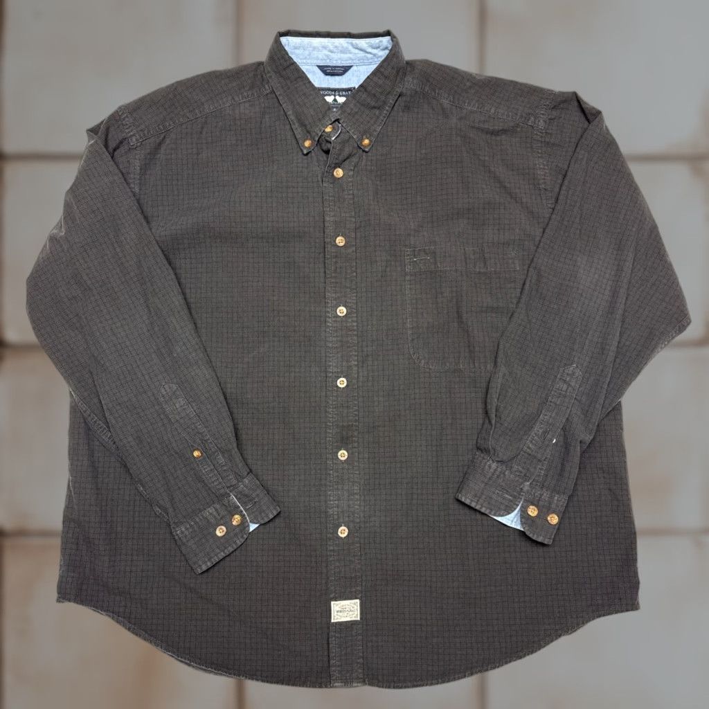 Vintage Woods & Gray Plaid Button-Down Shirt Short Sleeve Mens XL Size US XL / EU 56 / 4 - 1 Thumbnail