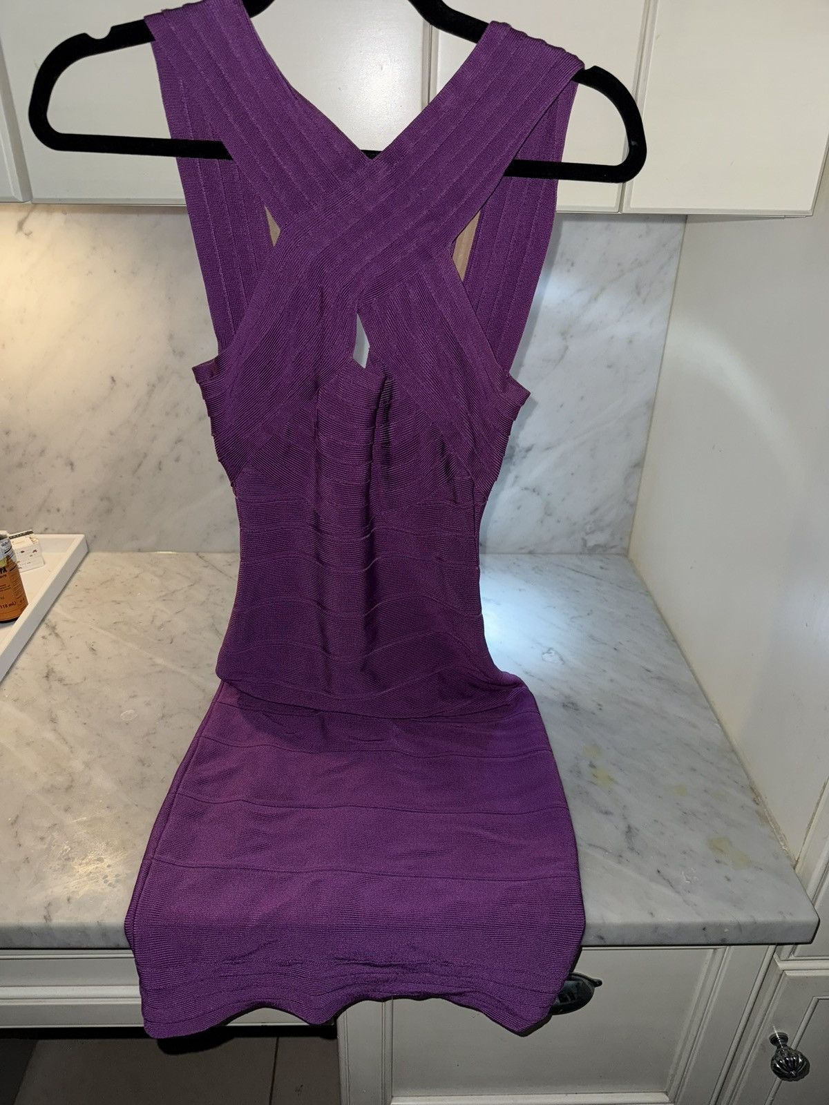 Herve Leger Herve Leger Purple Bandage Dress Size XS / US 0-2 / IT 36-38 - 2 Thumbnail