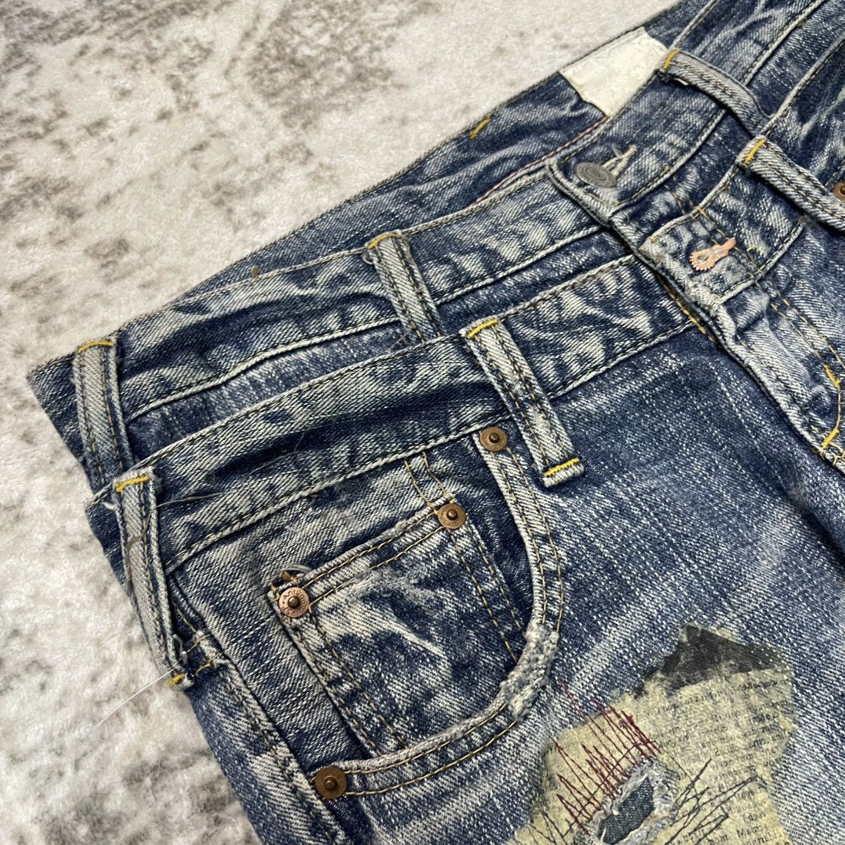 Japanese Brand 2000s Antgauge Japan Double Waist Newspaper Boro Jeans Size US 29 - 8 Thumbnail