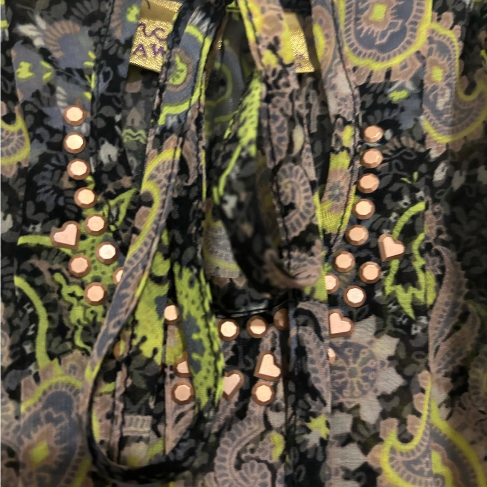 Other Vera Wang Paisley Blouse - Black and Green Size M / US 6-8 / IT 42-44 - 2 Thumbnail