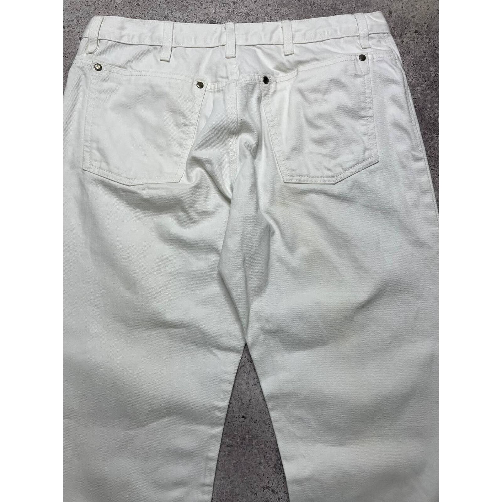 Yves Saint Laurent Vintage Yves Saint Laurent White Jeans Size XL Cotton Pants Size 34" / US 12 / IT 48 - 7 Thumbnail