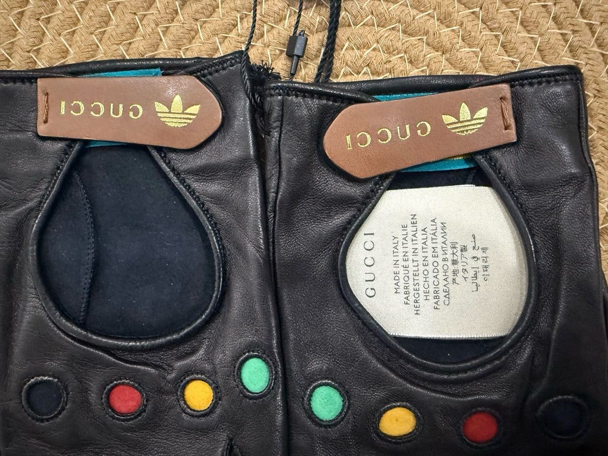 Gucci adidas x Gucci Fingerless Leather Gloves 'Black' Size ONE SIZE - 4 Thumbnail