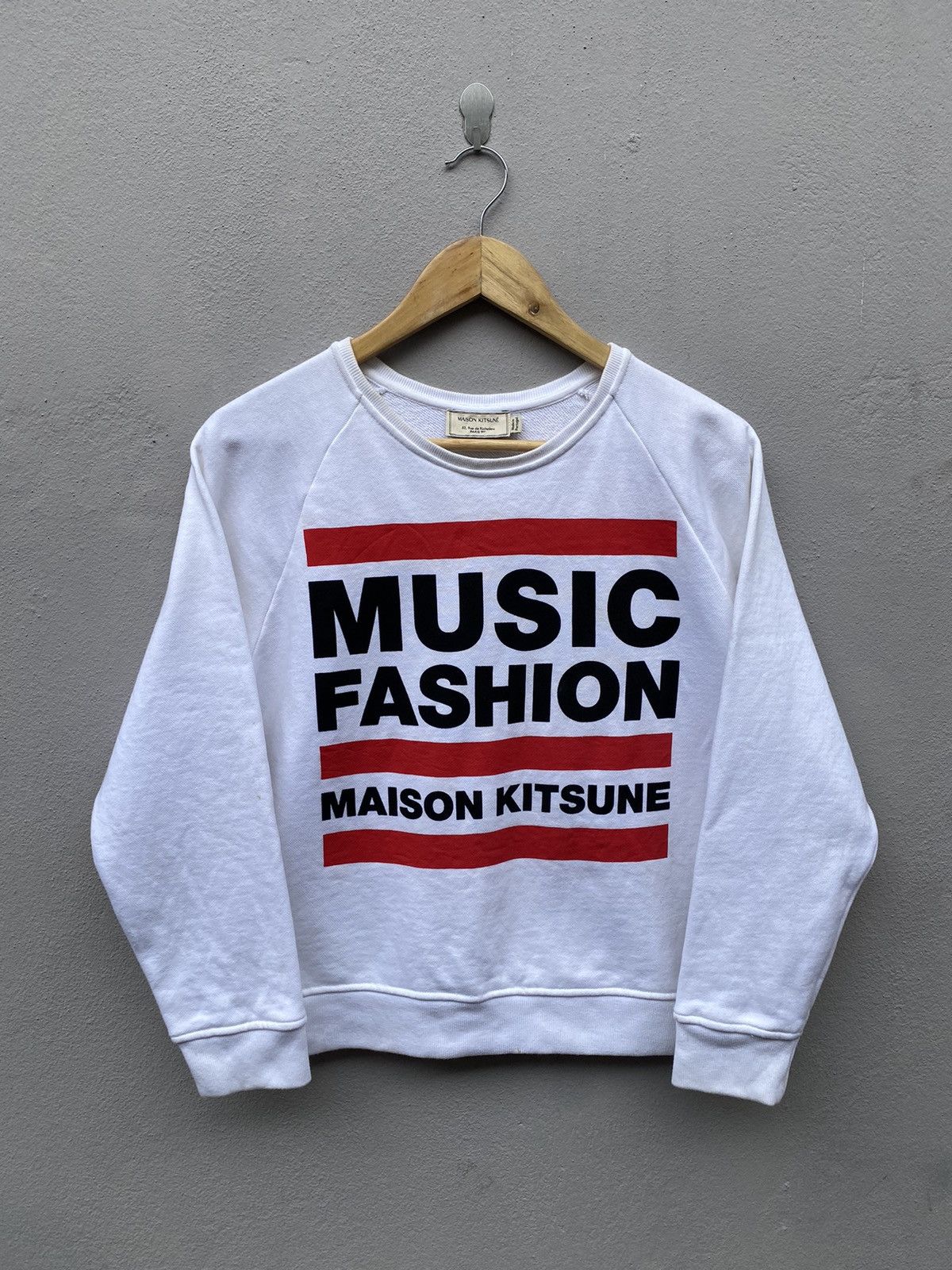 Designer × Maison Kitsune Music Fashion by MAISON KITSUNE White Sweatshirt Jumper Size M / US 6-8 / IT 42-44 - 1 Thumbnail