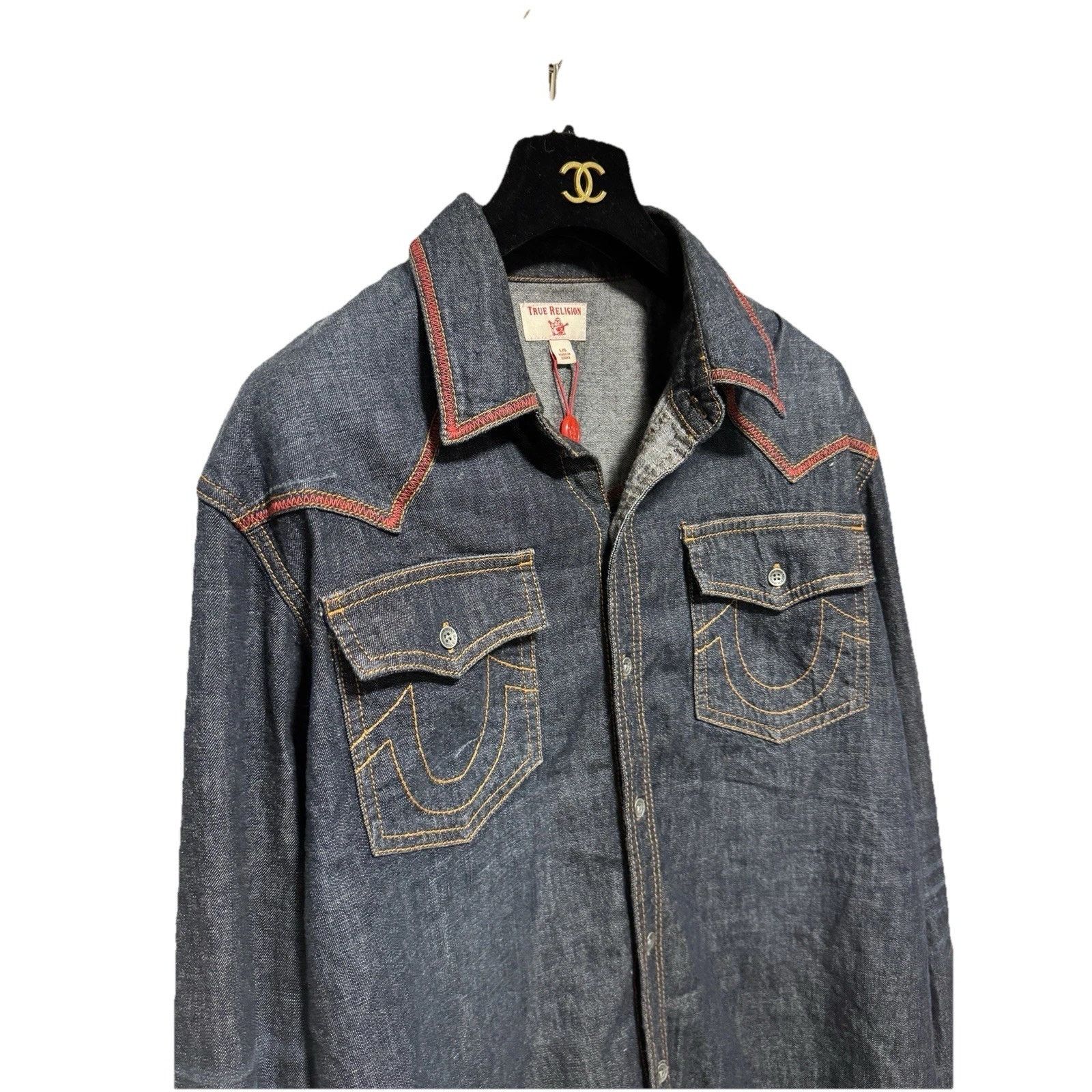 True Religion NWT True Religion Mens Large Blue Denim Size US L / EU 52-54 / 3 - 2 Thumbnail
