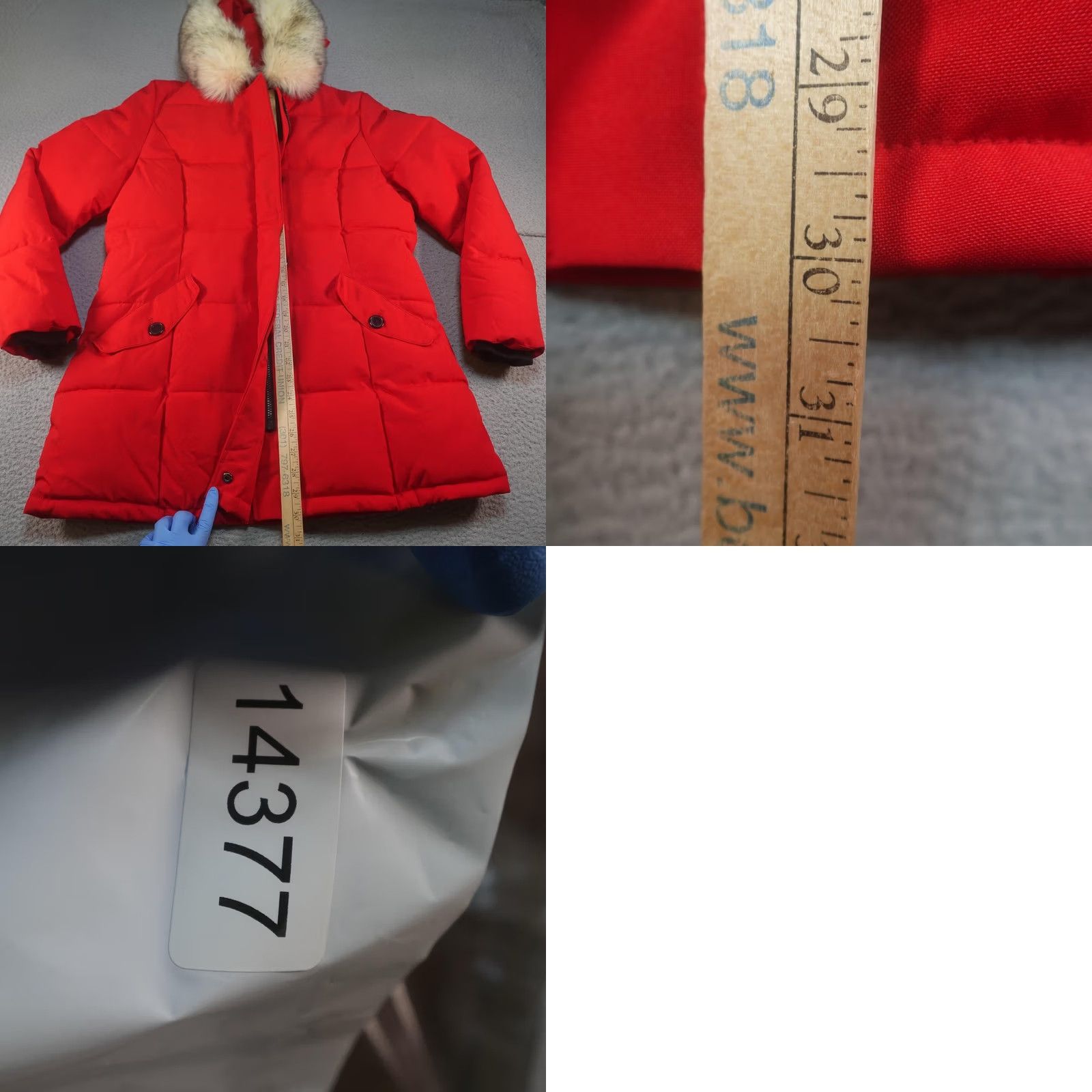 Vintage MOLEMSX Coat Womens XL Red Hooded Insulated Parka Faux Fur Trim Quilted Size XL / US 12-14 / IT 48-50 - 8 Thumbnail