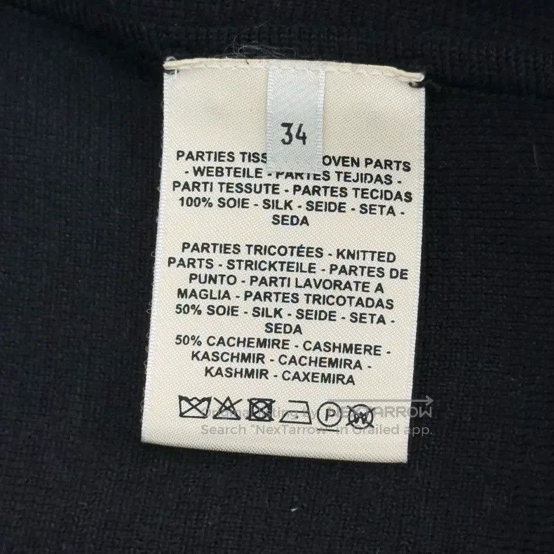 Hermes Hermes Black and white mulberry silk cashmere blend design Size XXS / US 00 / IT 34 - 6 Thumbnail