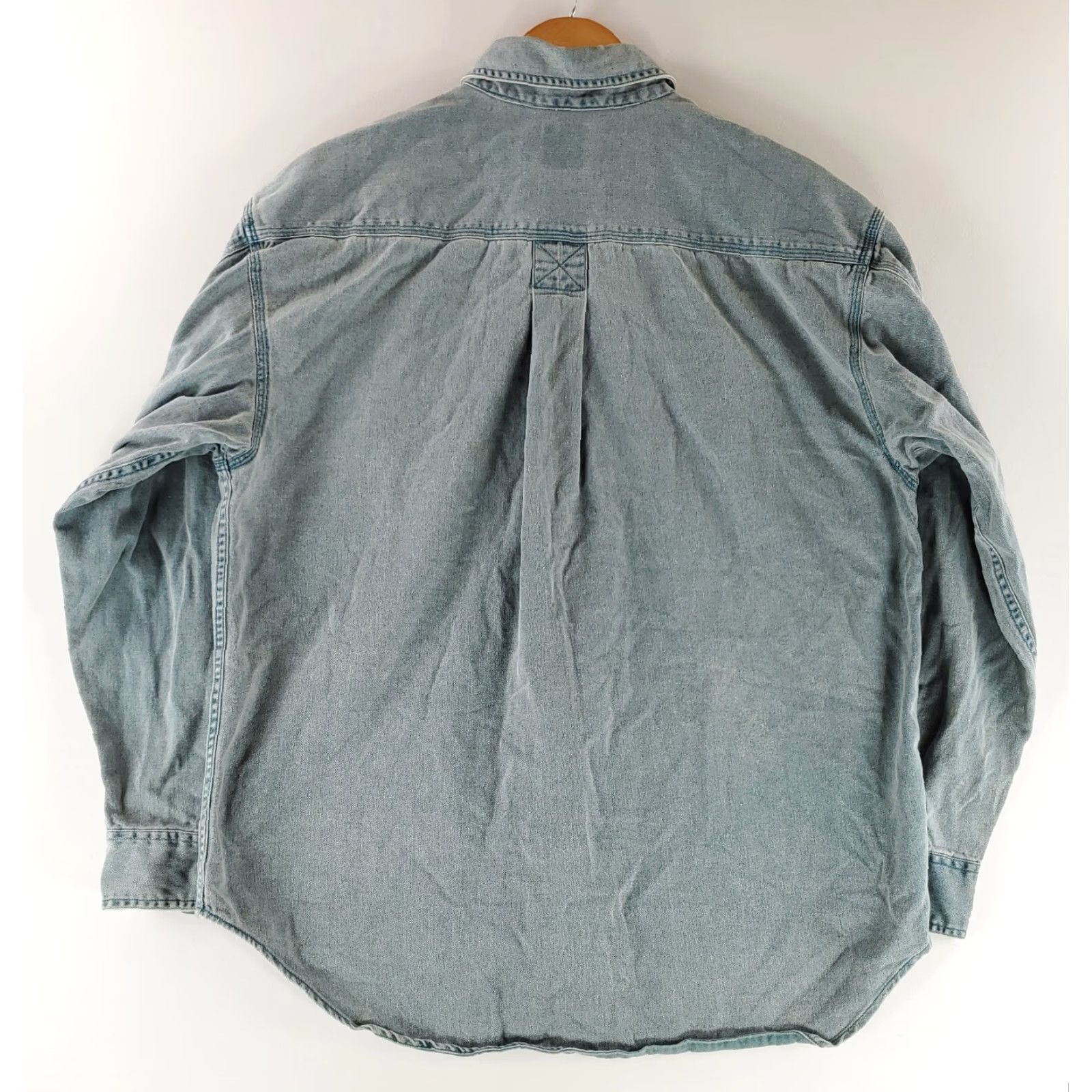 Gap VINTAGE Gap Denim Button-Up Shirt VTG 90s Metal Buttons Blue Green XL Mens Shirt Size US XL / EU 56 / 4 - 4 Thumbnail