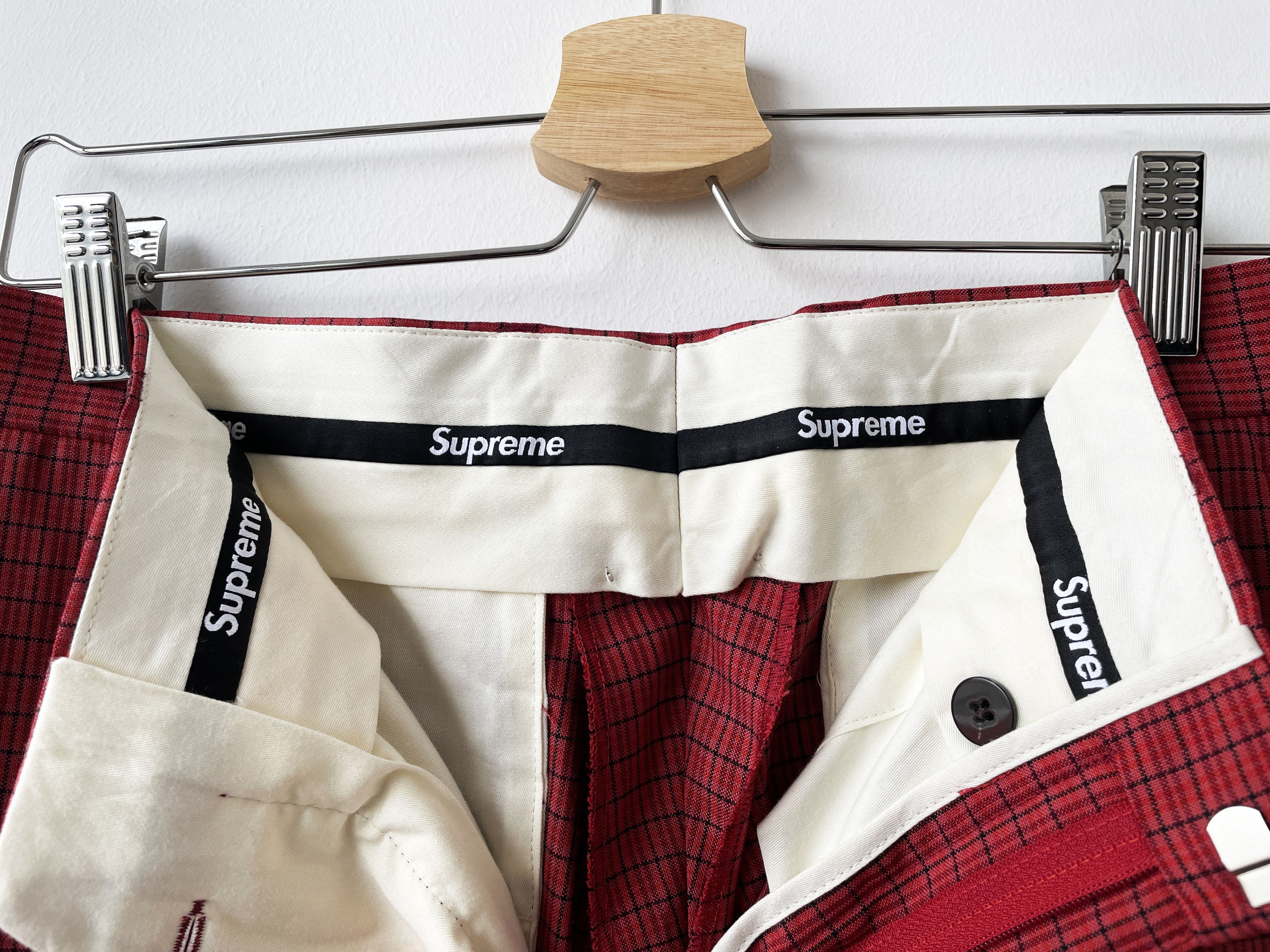 Supreme SS19 red plaid suit Size 38R - 7 Thumbnail