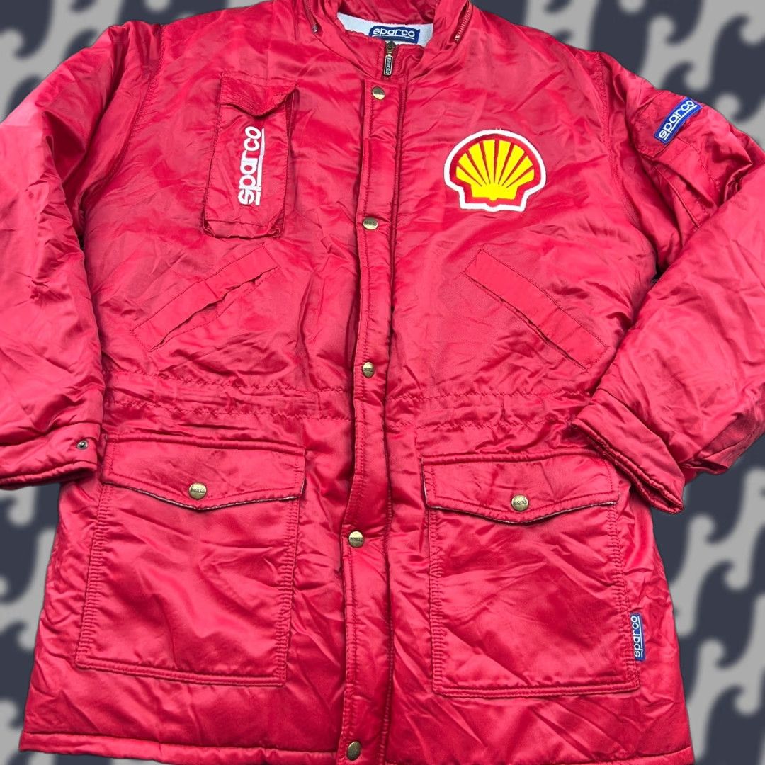 Vintage VINTAGE Sparco Shell Jacket Mens XL Red Nylon Italy Racing 90s Formula 1 Puffer Jacket Full Zip Size US XL / EU 56 / 4 - 1 Thumbnail