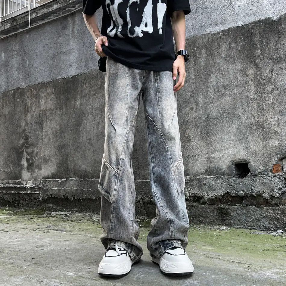 Japanese Brand × Jean Retro loose straight leg spliced jeans Size US 32 / EU 48 - 5 Thumbnail