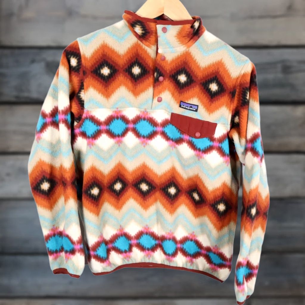 Patagonia Patagonia Synchilla Snap T Fleece Women's Small Timber Twist Aztec Geometric Pattern Jacket Size S / US 4 / IT 40 - 1 Thumbnail