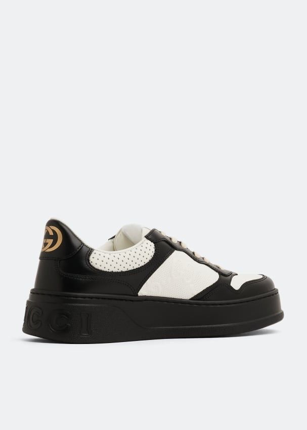 Gucci o1s1wg110325 Men's GG Embossed Sneakers in Ivory & Black Size US 13 / EU 46 - 2 Thumbnail