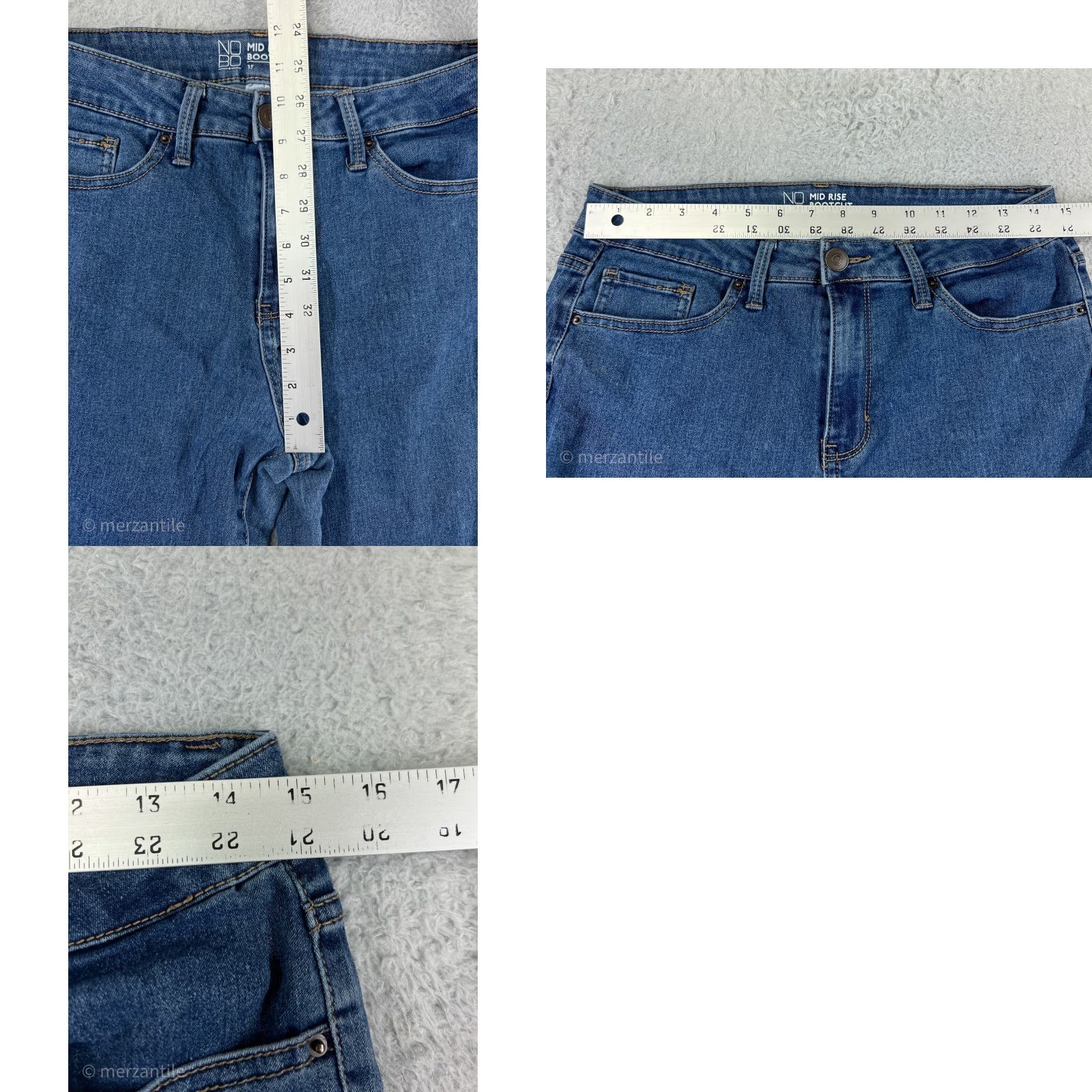 Vintage No Boundaries Jeans Womens 15 Blue Denim Bootcut Medium Wash Cotton Blend Size 36" / US 14 / IT 50 - 9 Thumbnail