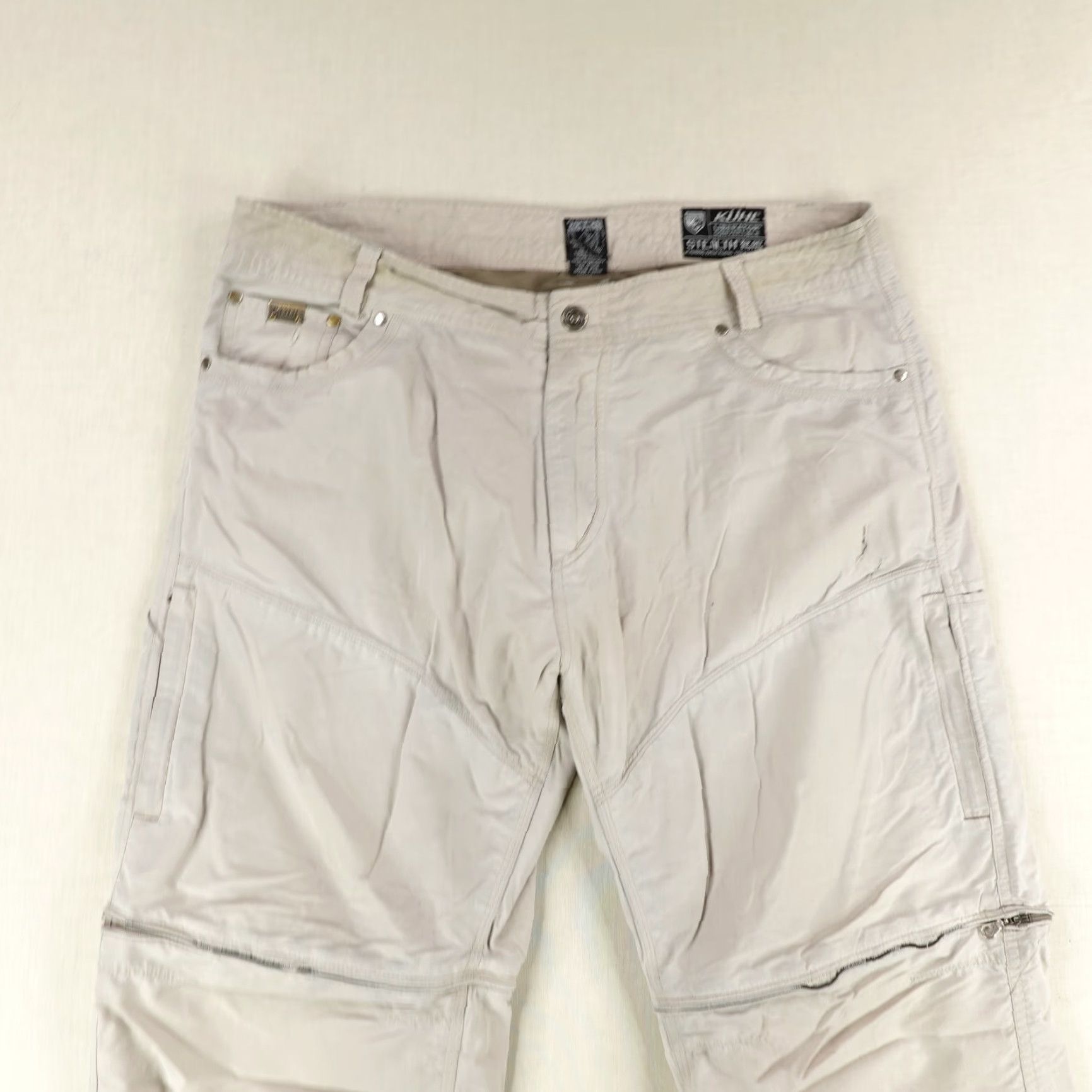 Vintage Kuhl Pants Men 38x30 Cargo Convertible Beig e Cotton Nylon Canvas Regular Inseam 30" Utility Size US 36 / EU 52 - 2 Thumbnail