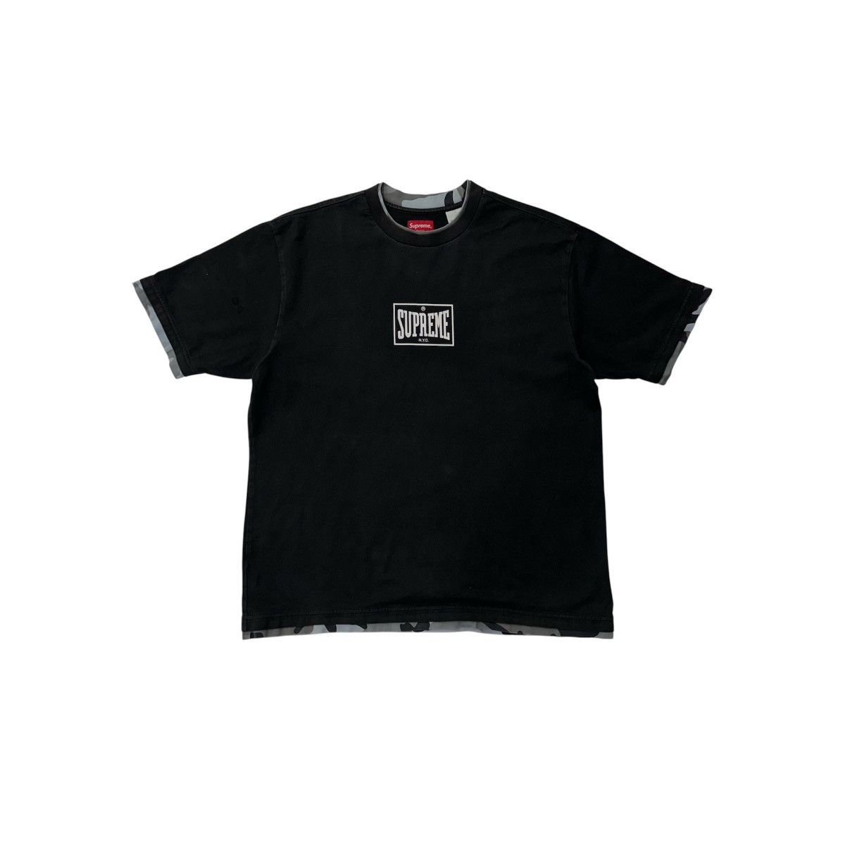 Supreme Supreme Layered 2022 S/S Top Everlast Tee black and camo Size US M / EU 48-50 / 2 - 1 Thumbnail