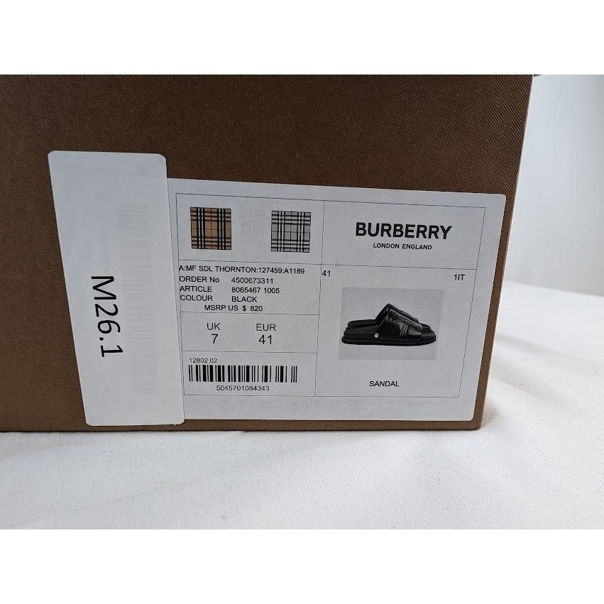 Burberry o1rshd1 Leather Embossed TB Monogram Slides in Black Size US 8 / EU 41 - 12 Thumbnail