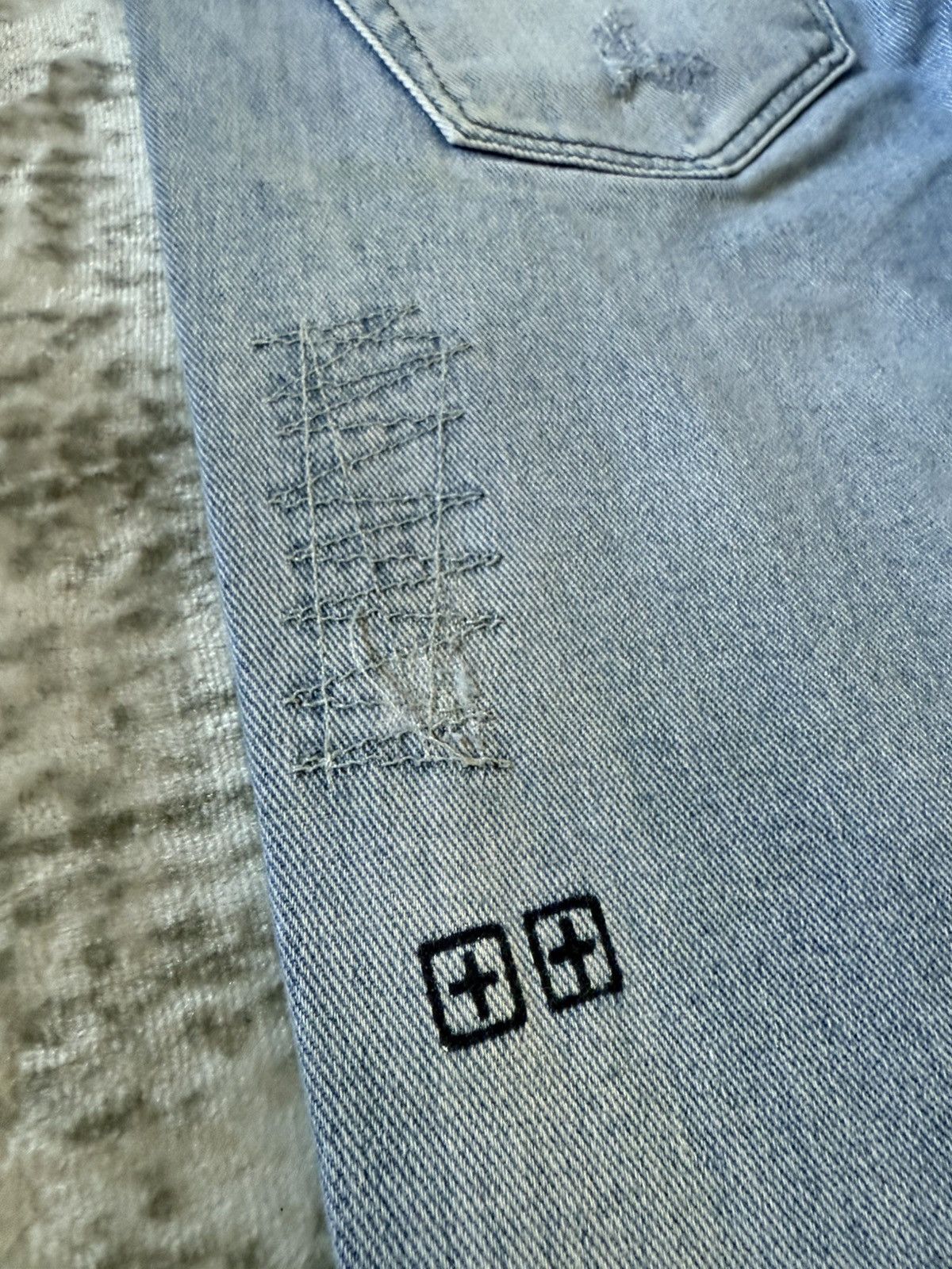 Ksubi Ksubi Studded Phython Snake Repaired Distressed Skinny Jeans Size US 30 / EU 46 - 15 Thumbnail