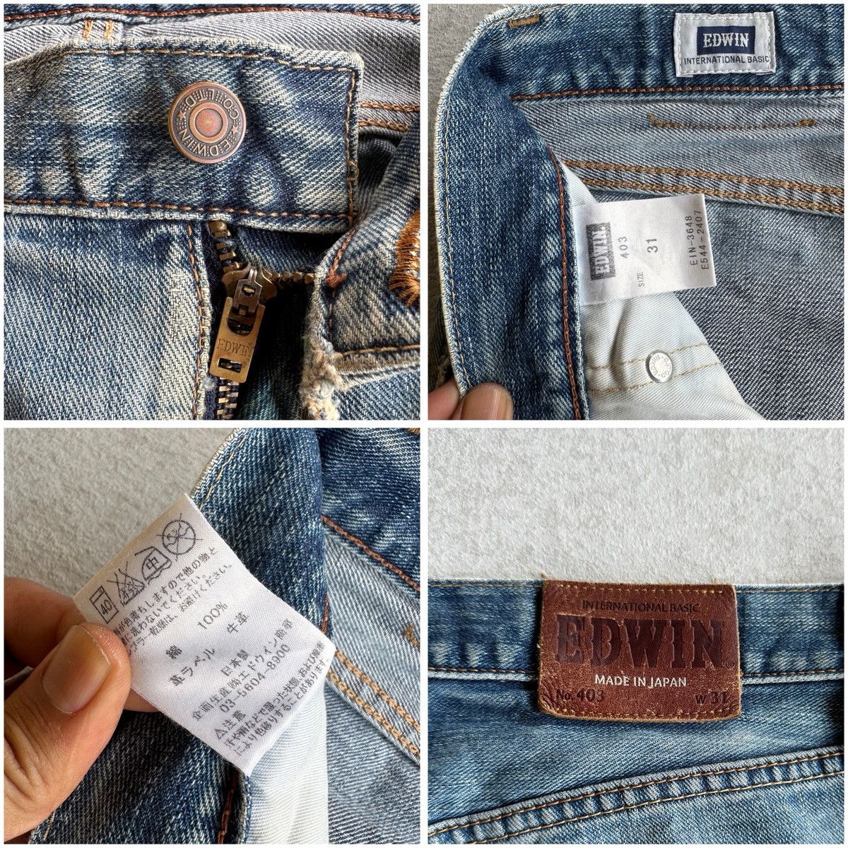 Edwin Vintage EDWIN Japan Rusty Distressed Denim Pants Size US 31 - 16 Thumbnail