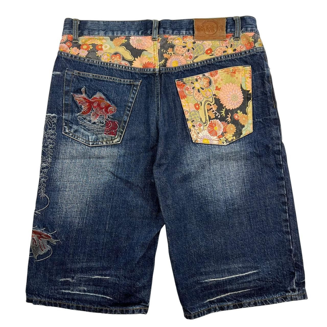 Karakuri Tamashii Karakuri Tamashii Embroidered Koi Japanese Shorts - Waist 36 Size US 36 / EU 52 - 2 Thumbnail