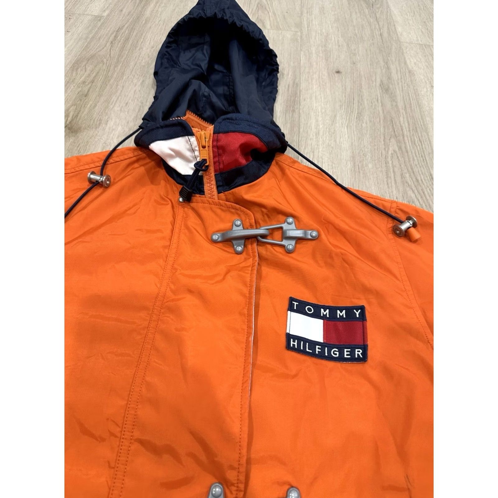 Tommy Hilfiger VINTAGE Tommy Hilfiger Men’s Orange Fireman Windbreaker Rain Jacket Sz Medium Jacket Mens Orange 90s Size US M / EU 48-50 / 2 - 6 Thumbnail