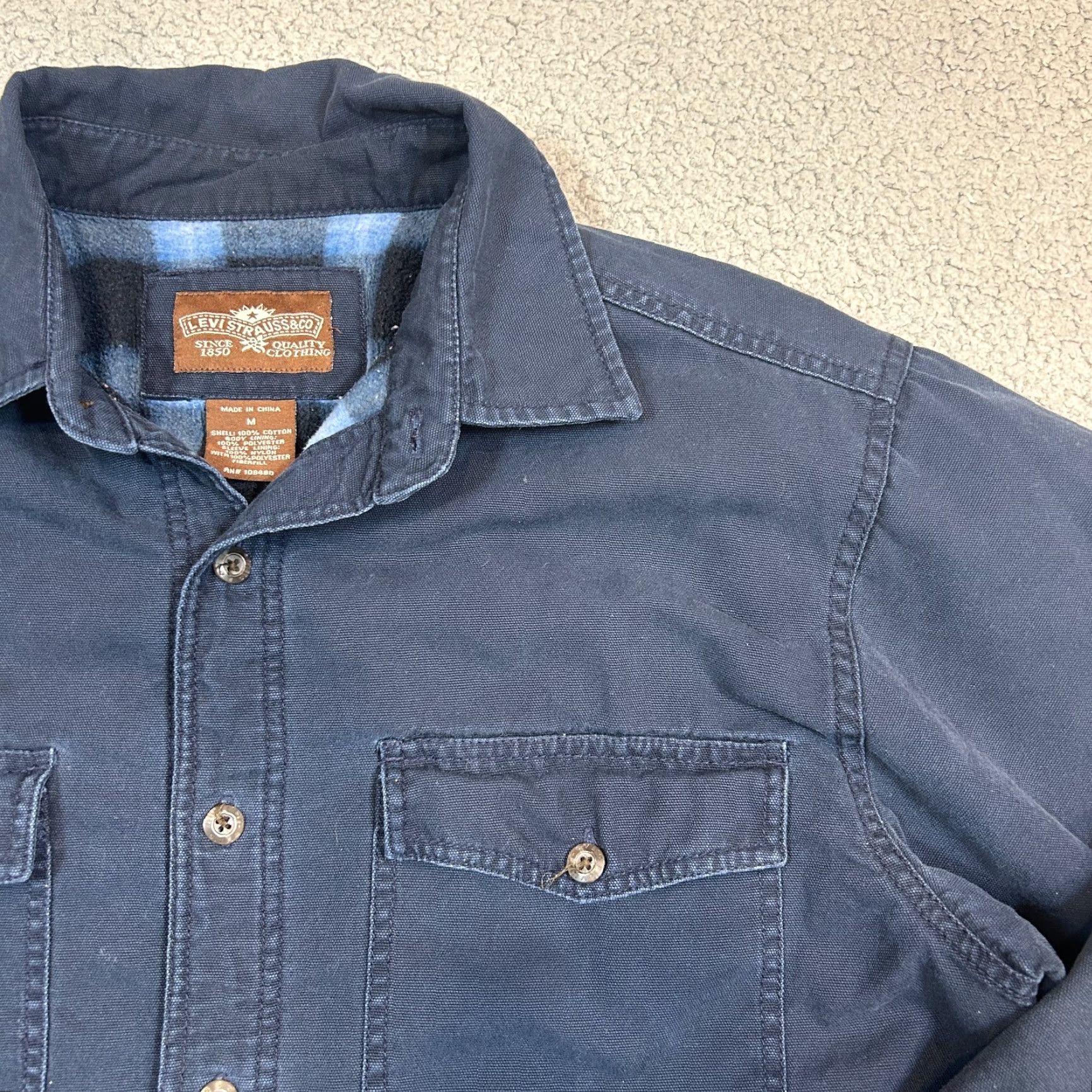 Levi's Levi's Mens Black Denim Shirt Size M Western Button-Front Long Sleeve Size US M / EU 48-50 / 2 - 2 Thumbnail