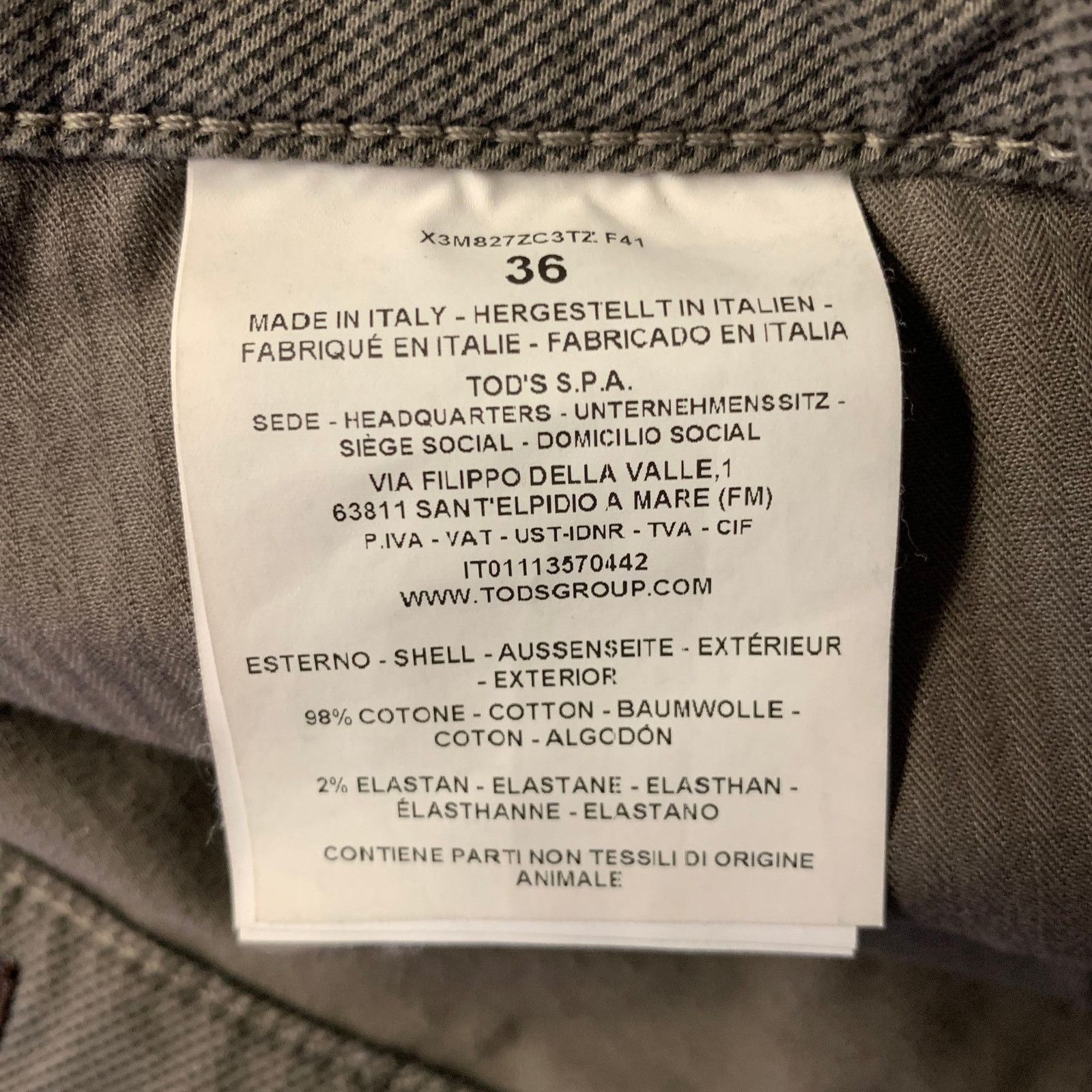 Tod's TOD'S Size 36 Grey Cotton Blend Button Fly Casual Pants Size US 36 / EU 52 - 5 Thumbnail
