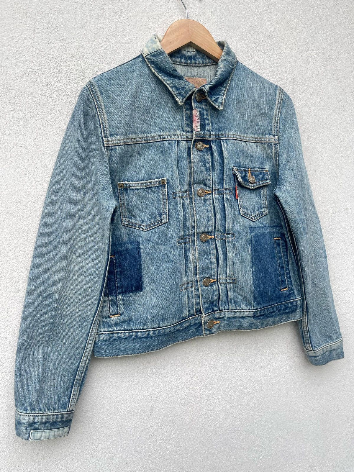 If Six Was Nine × Japanese Brand × Le Grande Bleu (L.G.B.) Ungrid Type-1 Trucker Boro Style Denim Jacket Size US M / EU 48-50 / 2 - 9 Thumbnail