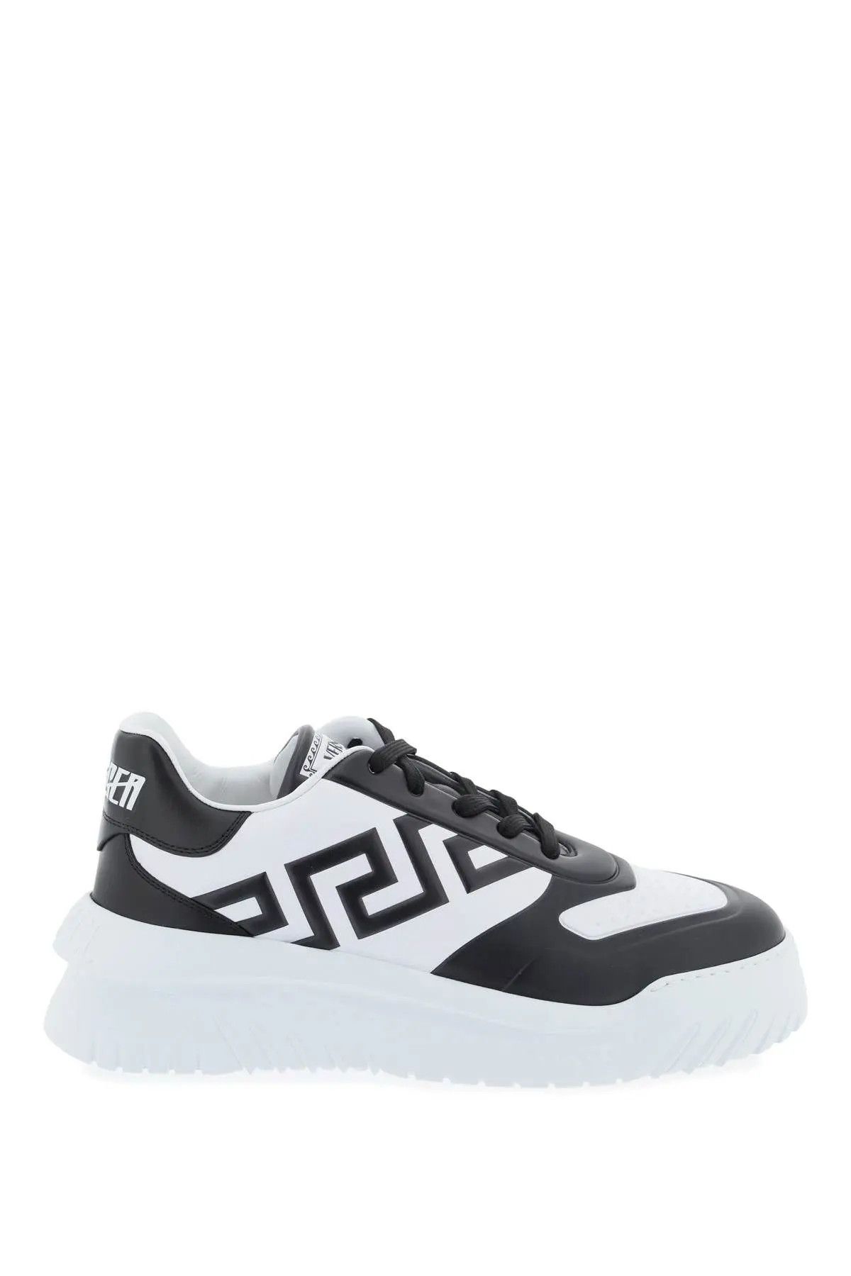 image of Versace O1S22I1N0124 Odissea Sneakers In White Black, Men's (Size 8)