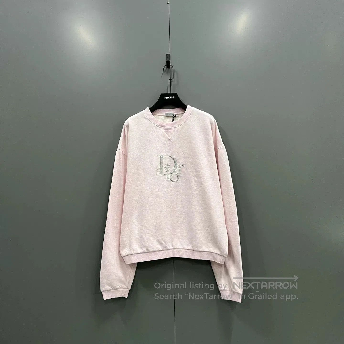 Dior pink embroidered logo sweatshirt by Dior. Size XL / US 12-14 / IT 48-50 - 1 Thumbnail